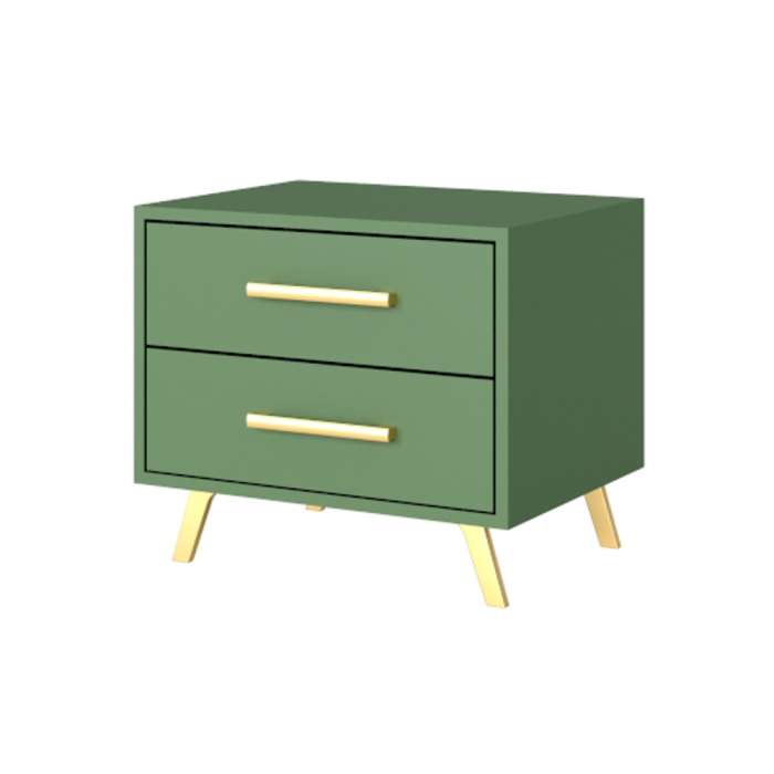 BARNSLEY 2 Drawer Bedside Table - Green - Avellino & Wells