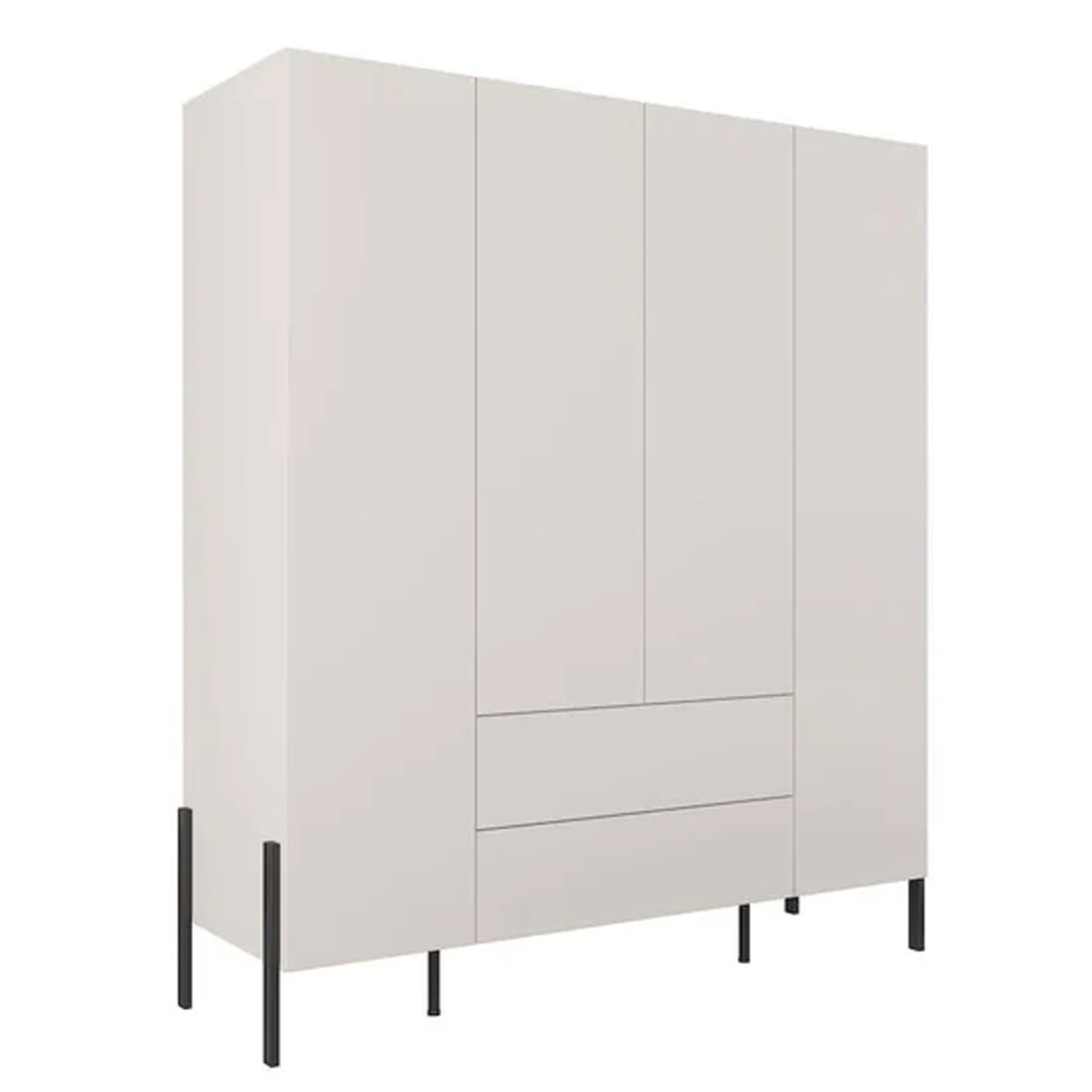 ALDEN 4 Door Wardrobe with 2 Drawers Beige - 180cm