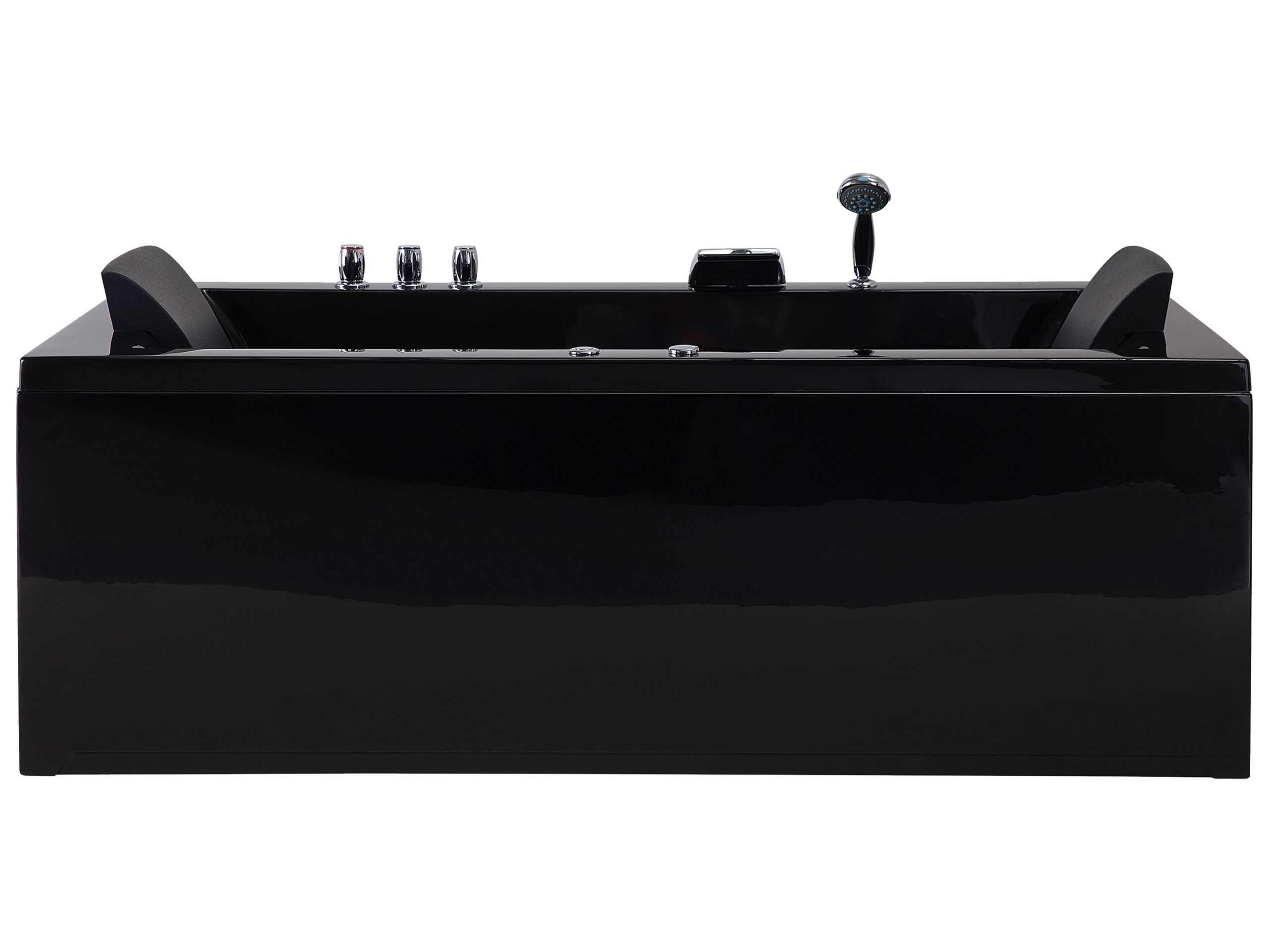 Right Hand Whirlpool Bath with LED 1830 x 900 mm Black VARADERO - Gemini Interiors