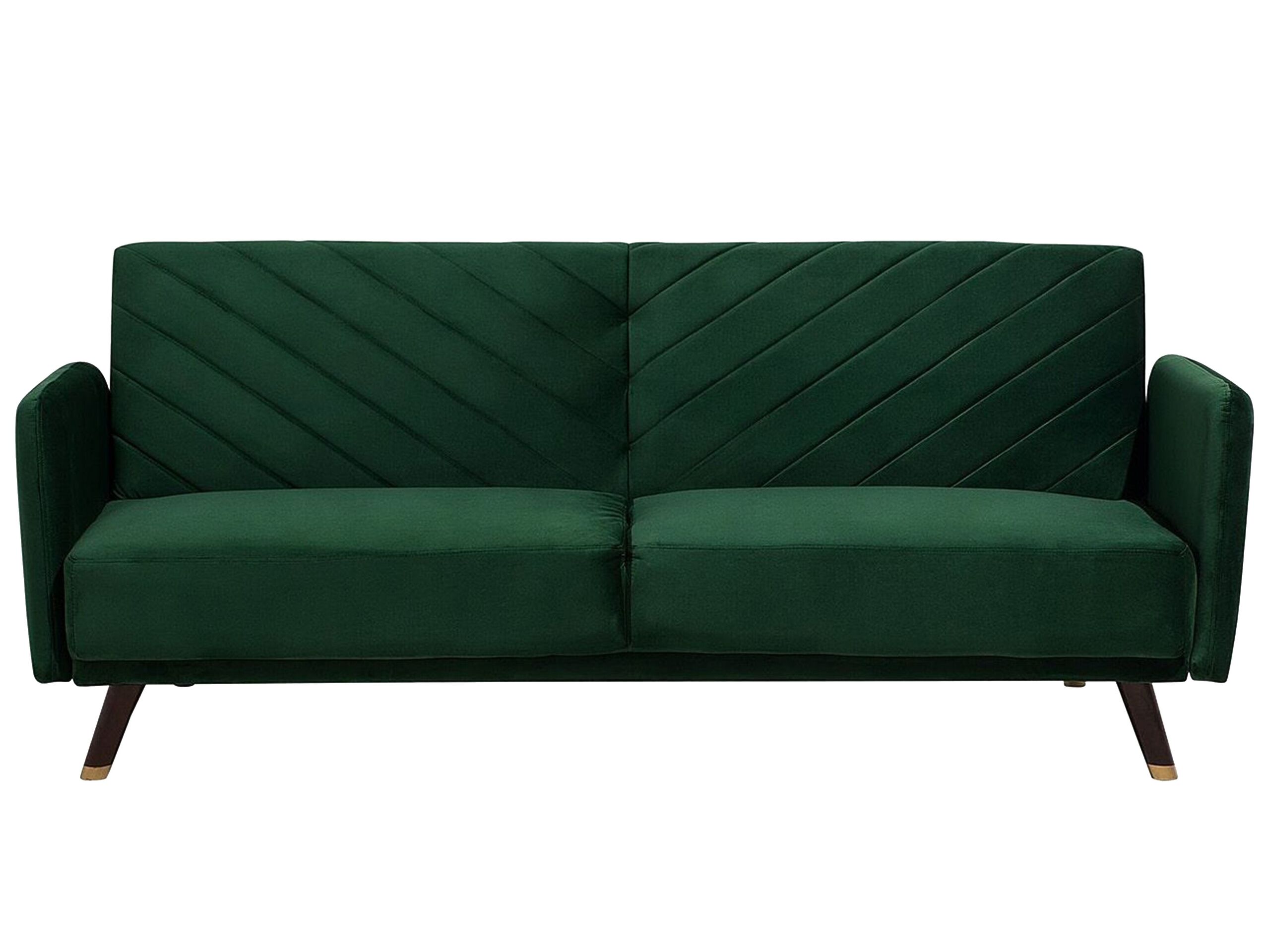 Velvet Fabric Sofa Bed Green SENJA - Gemini Interiors
