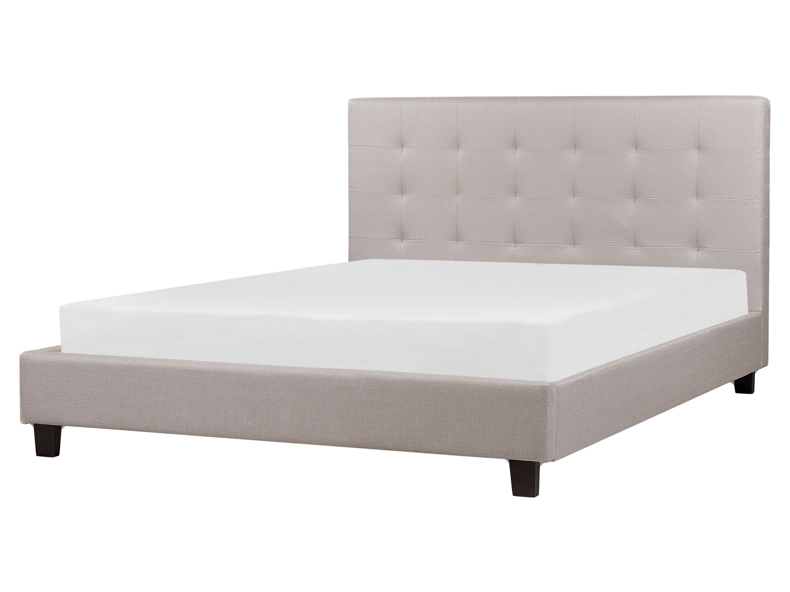 Fabric EU King Size Bed Light Grey LA ROCHELLE - Gemini Interiors