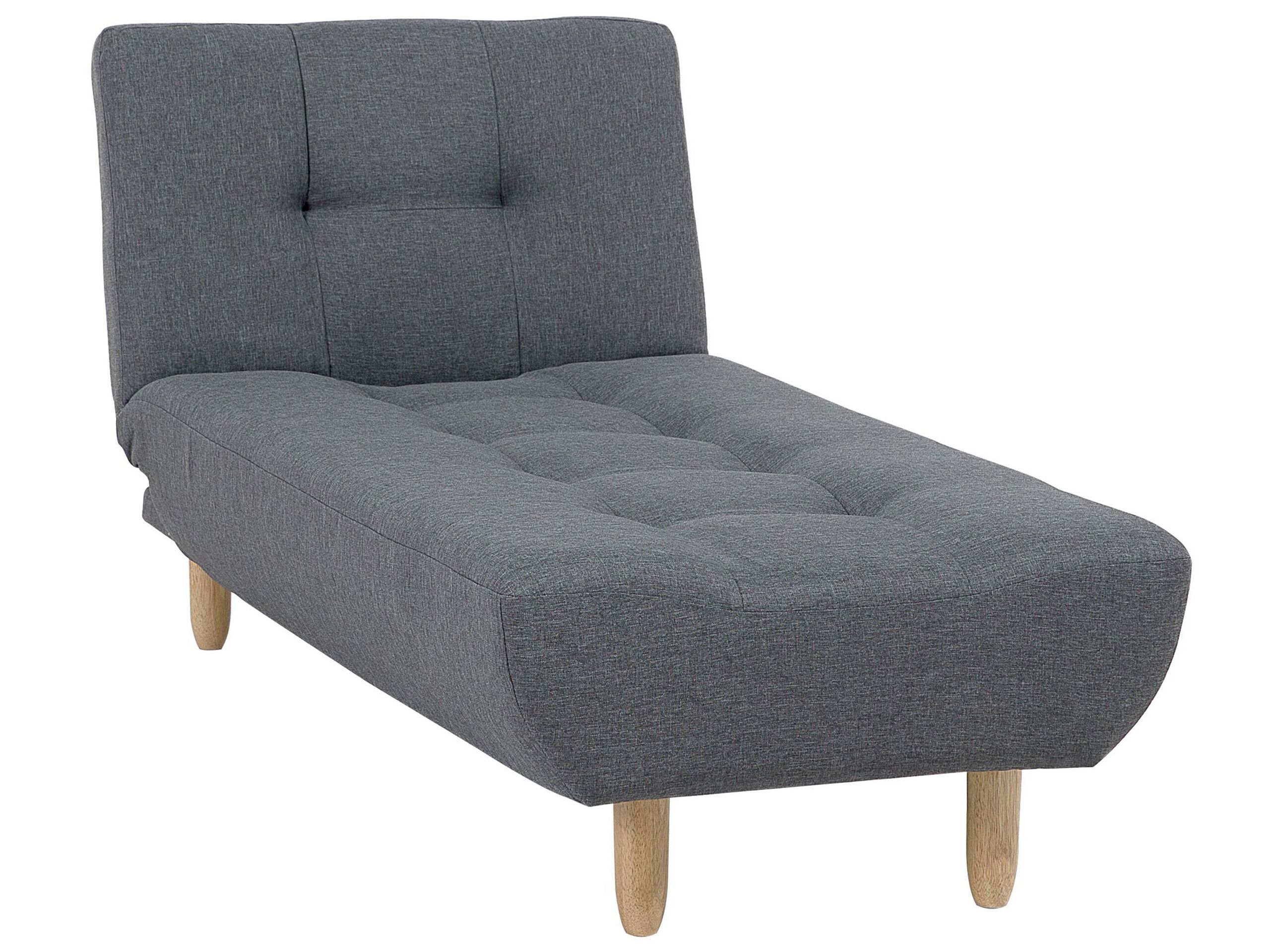 Fabric Chaise Lounge Grey ALSTEN - Gemini Interiors