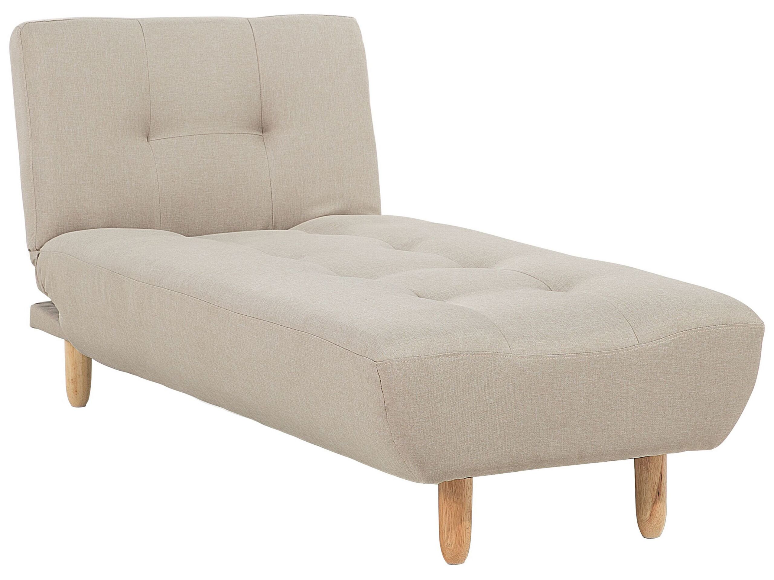 Fabric Chaise Lounge Beige ALSTEN - Gemini Interiors