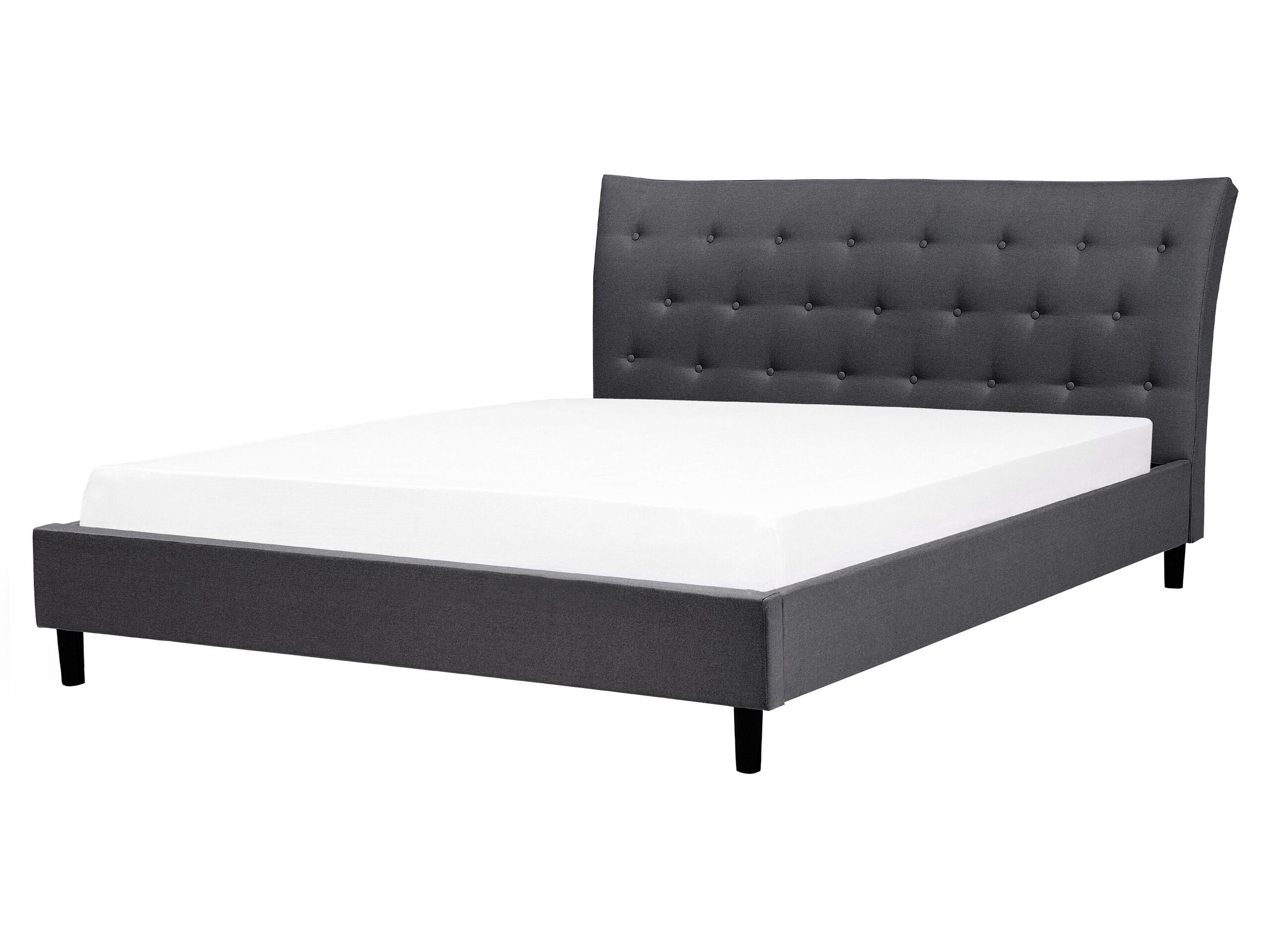 Fabric EU King Size Bed Dark Grey SAVERNE - Gemini Interiors