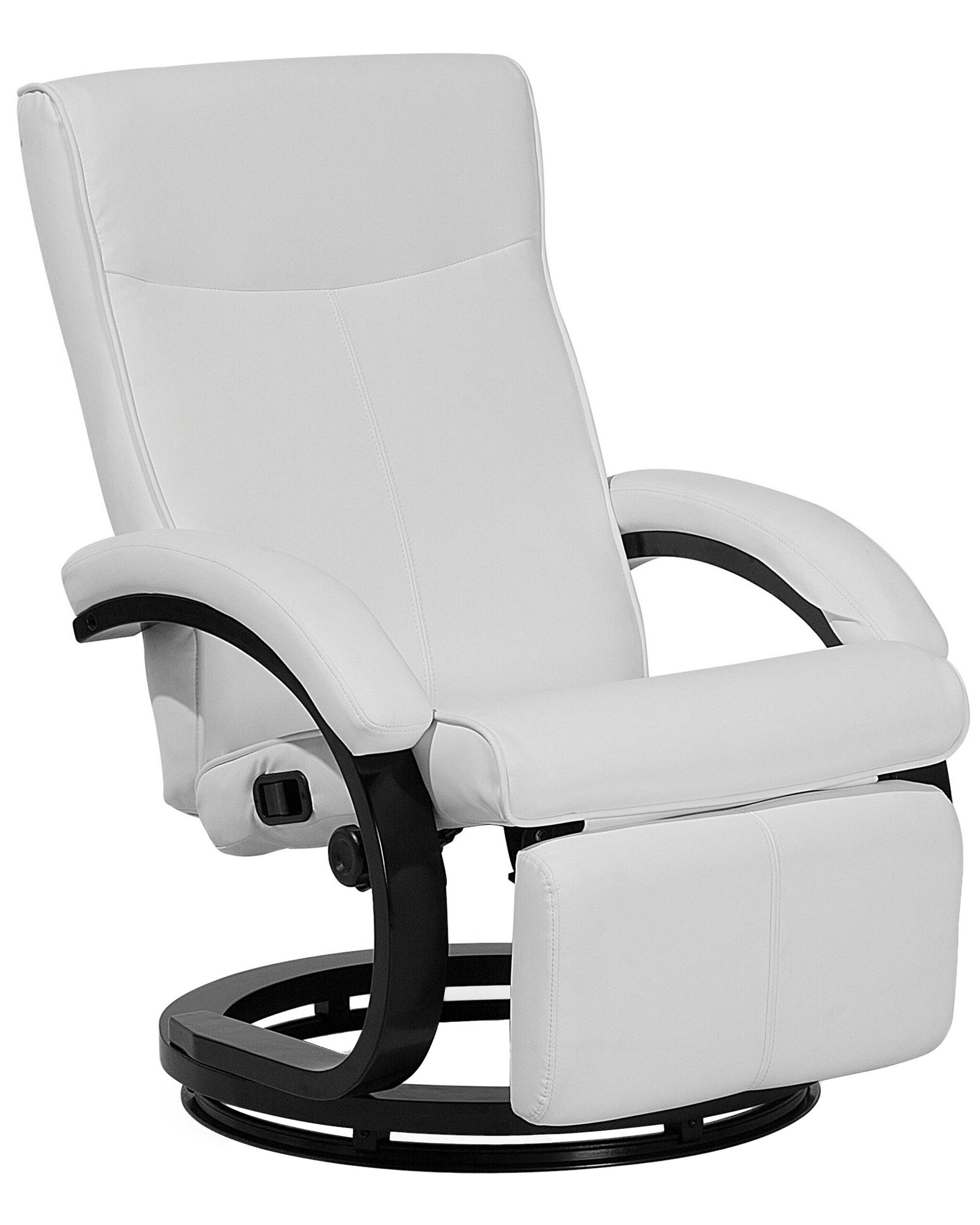 Faux Leather Recliner Chair White MIGHT - Gemini Interiors