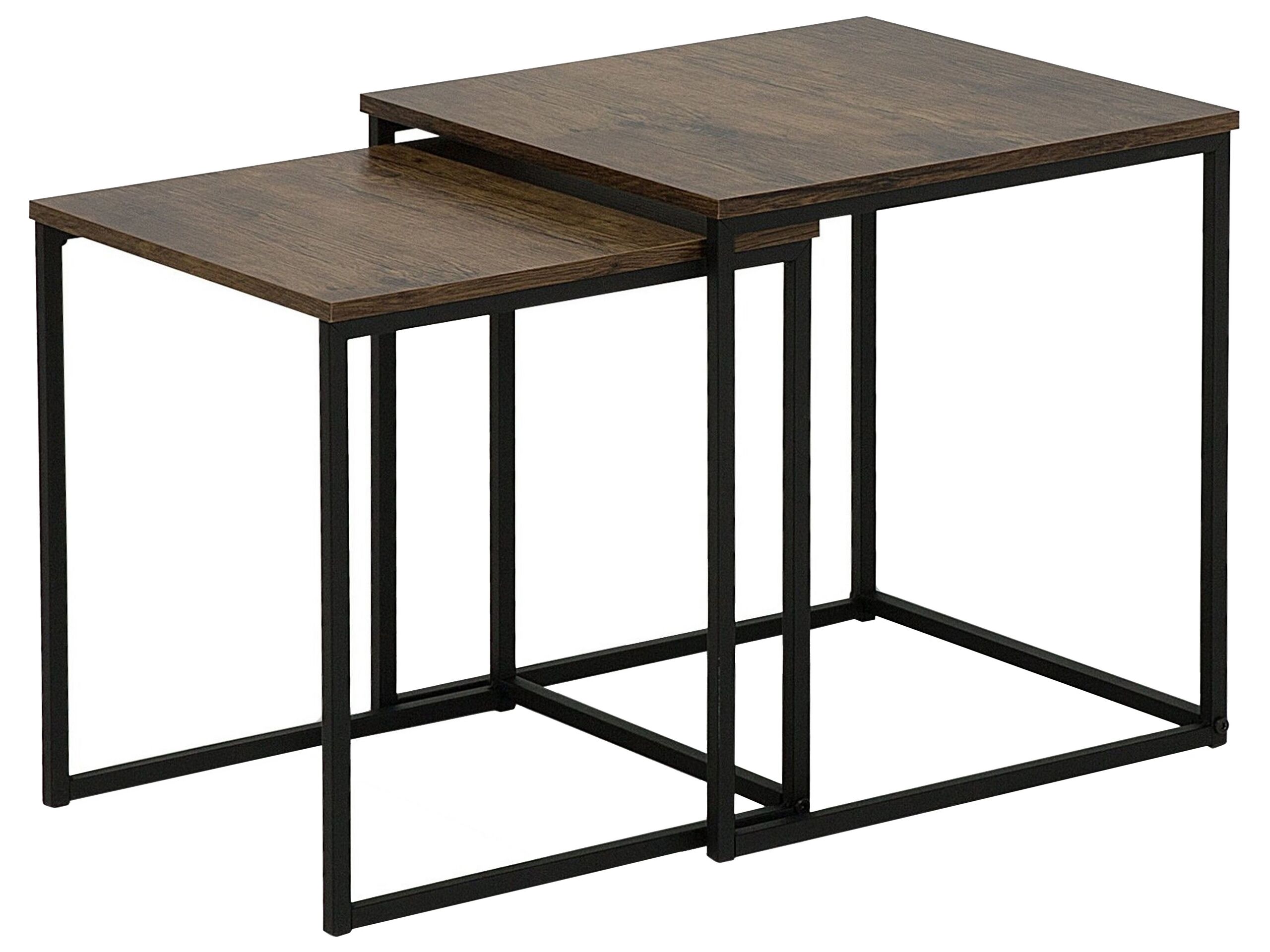 Nest of 2 Tables Dark Wood DENNY - Gemini Interiors