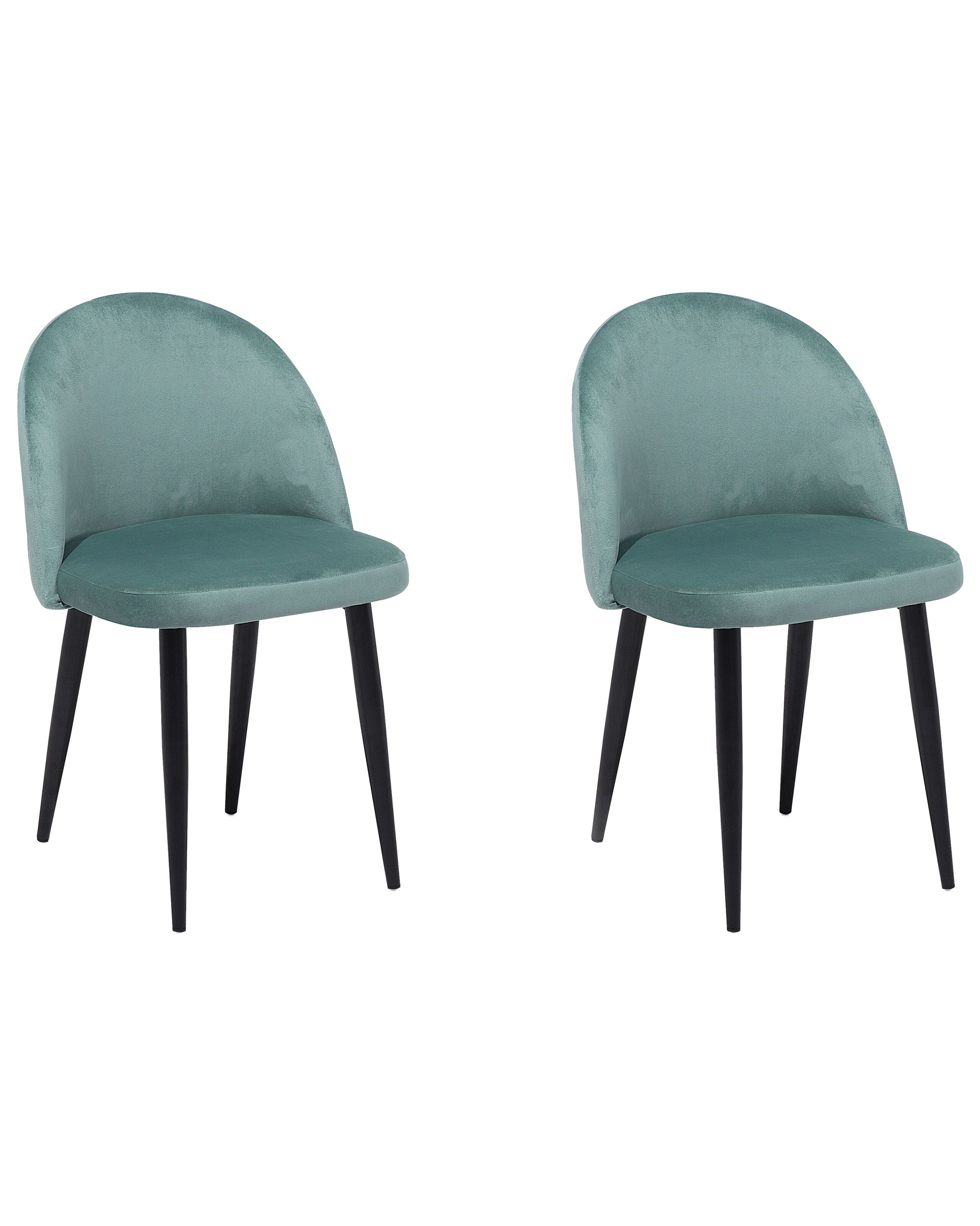 Set of 2 Velvet Dining Chairs Mint Green VISALIA - Gemini Interiors