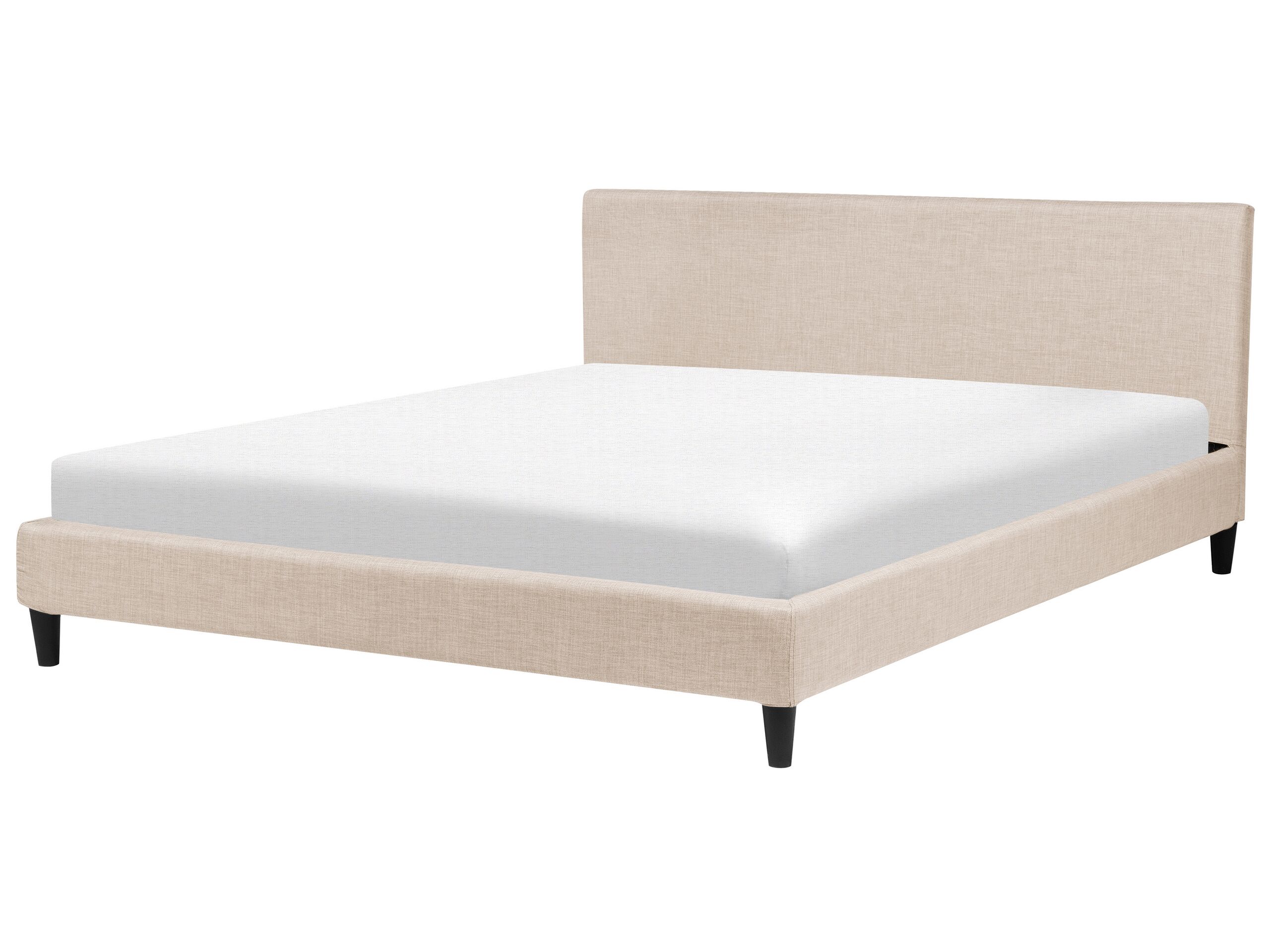Fabric EU Super King Size Bed Beige FITOU - Gemini Interiors