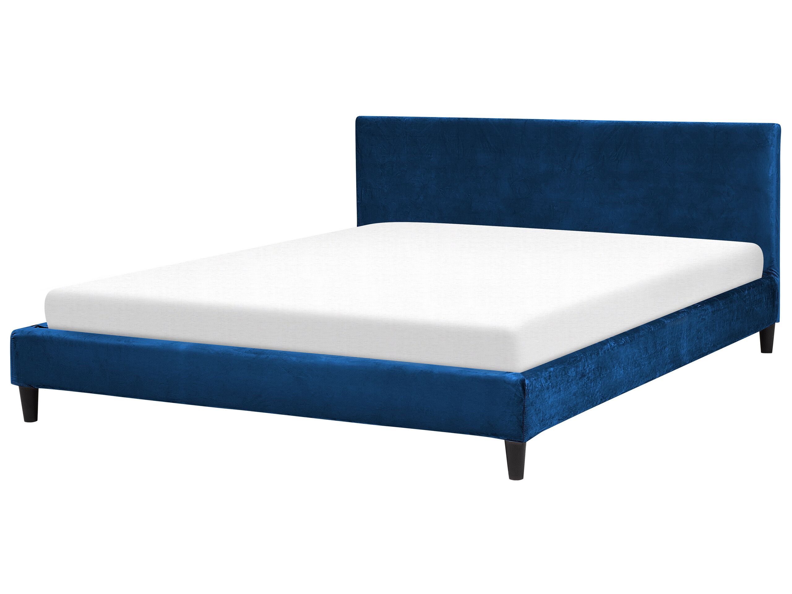 Velvet EU Super King Size Bed Navy Blue FITOU - Gemini Interiors
