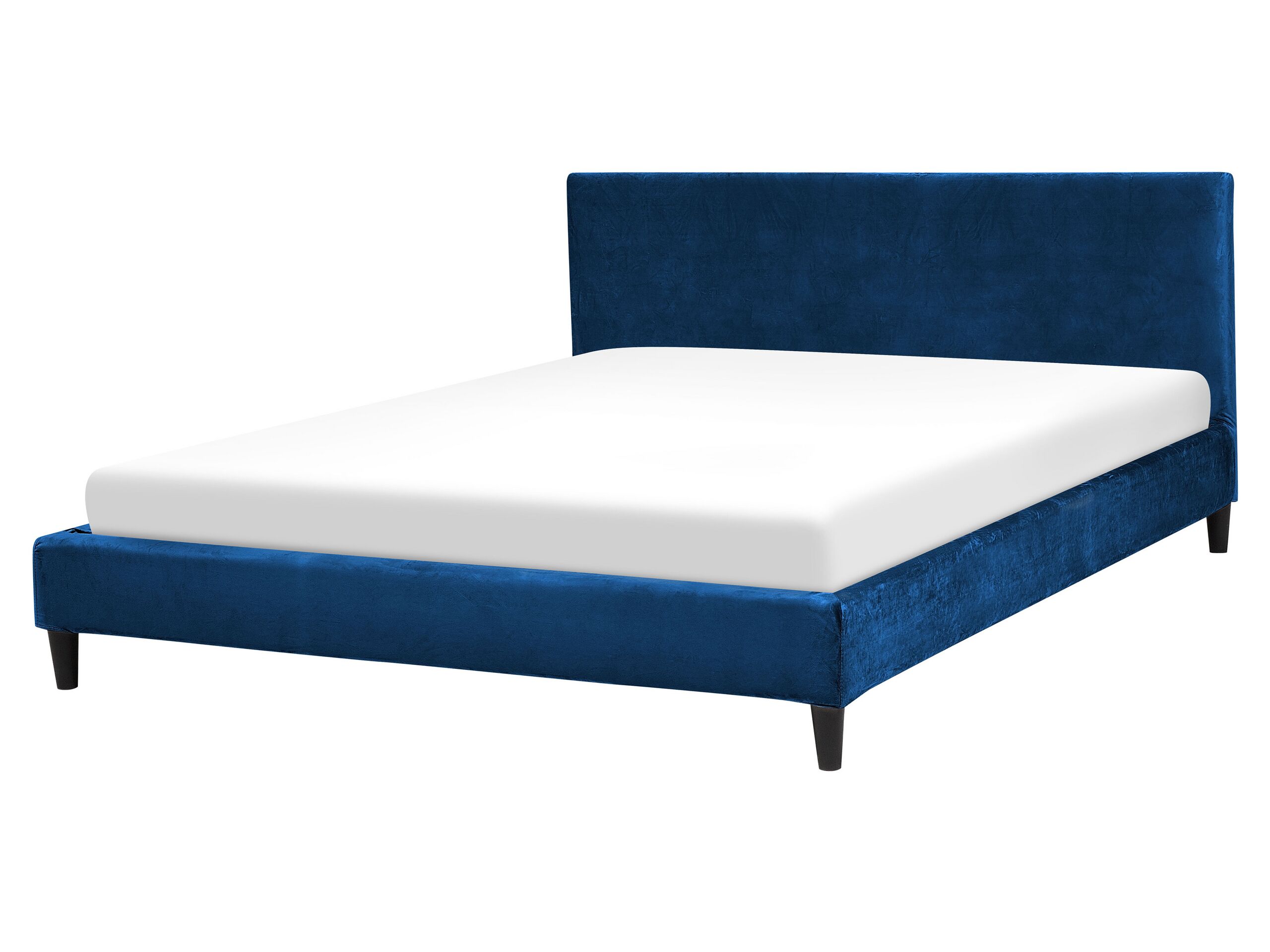 Velvet EU King Size Bed Navy Blue FITOU - Gemini Interiors