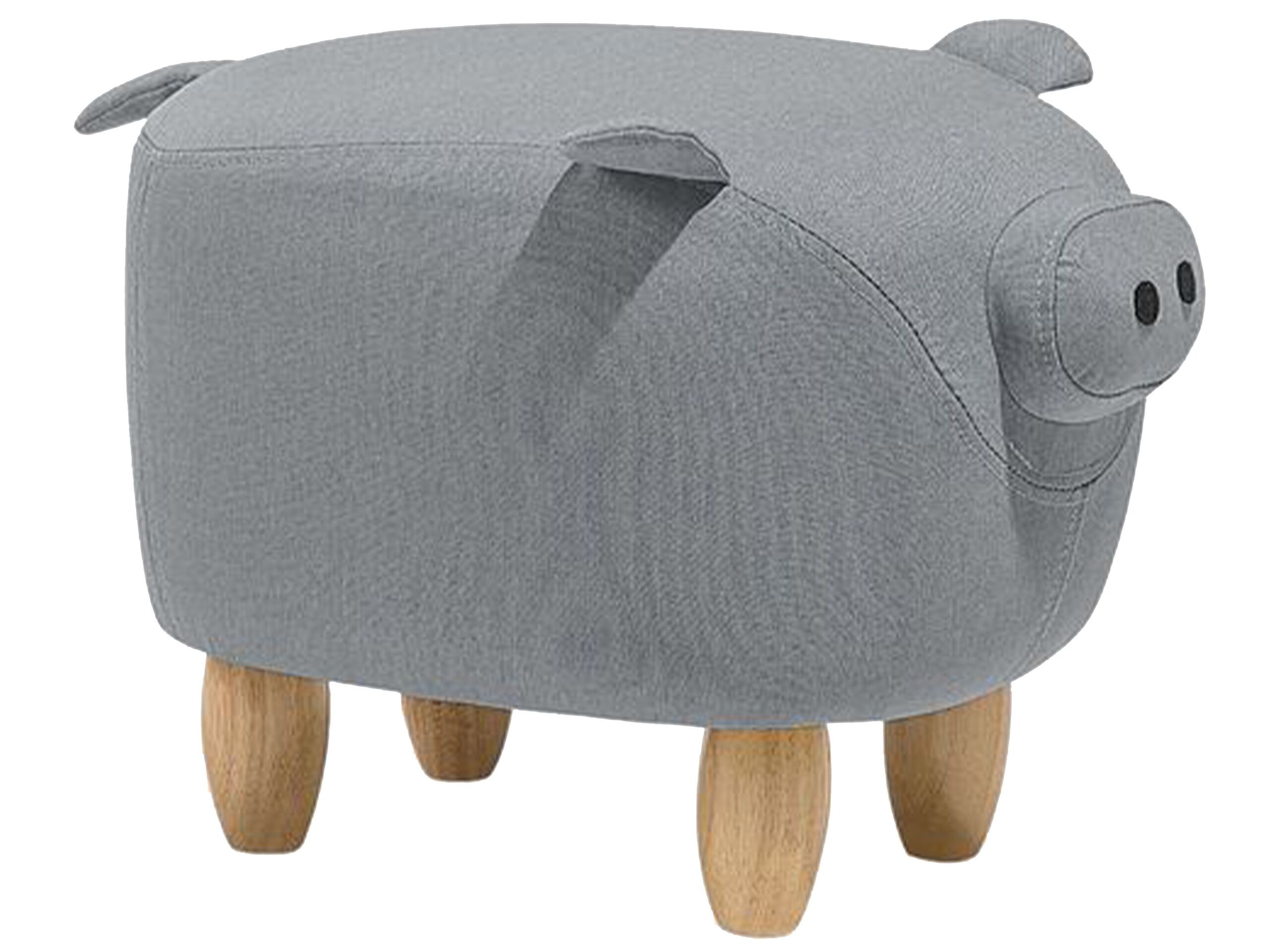 Fabric Animal Stool Grey PIGGY - Gemini Interiors