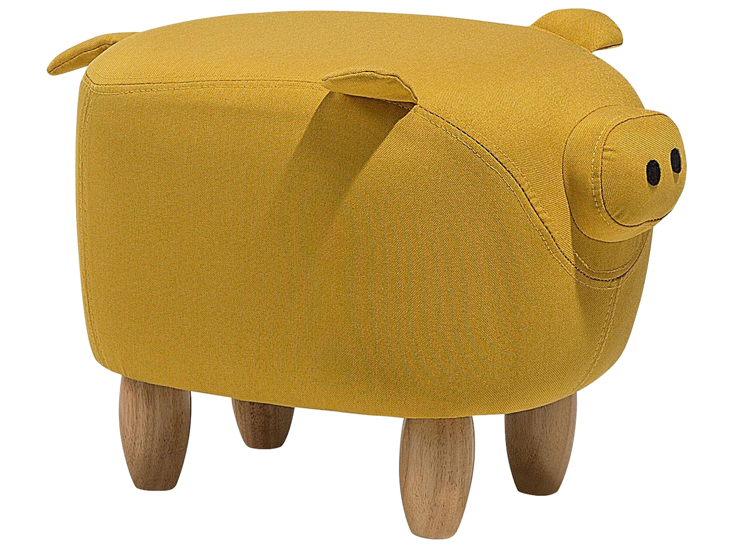 Fabric Animal Stool Yellow PIGGY - Gemini Interiors