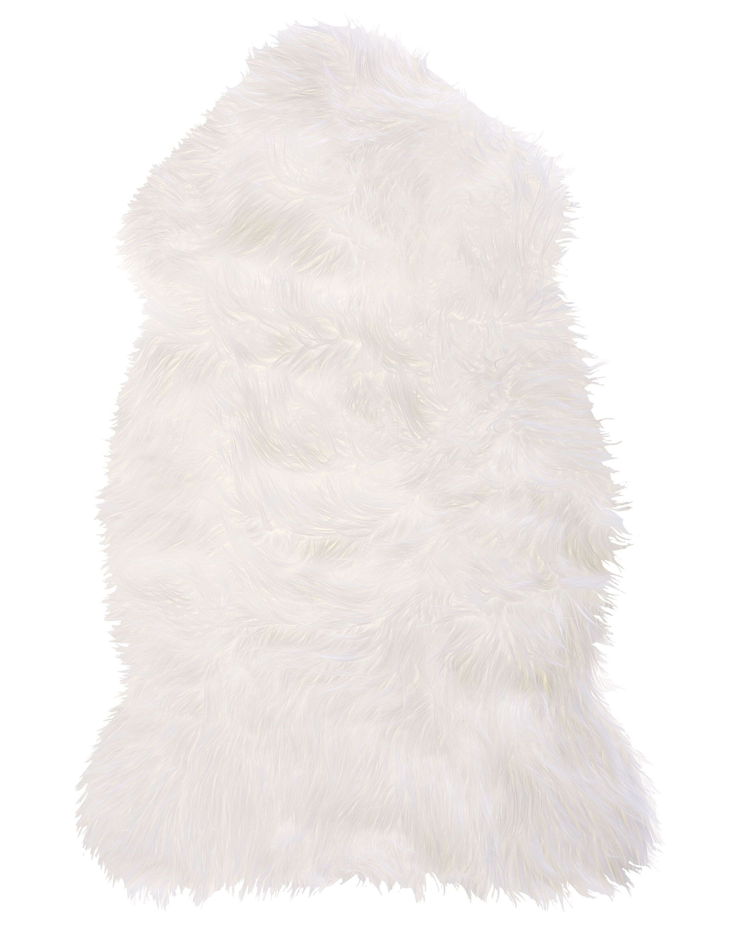 Faux Sheepskin Rug White MUNGO - Gemini Interiors