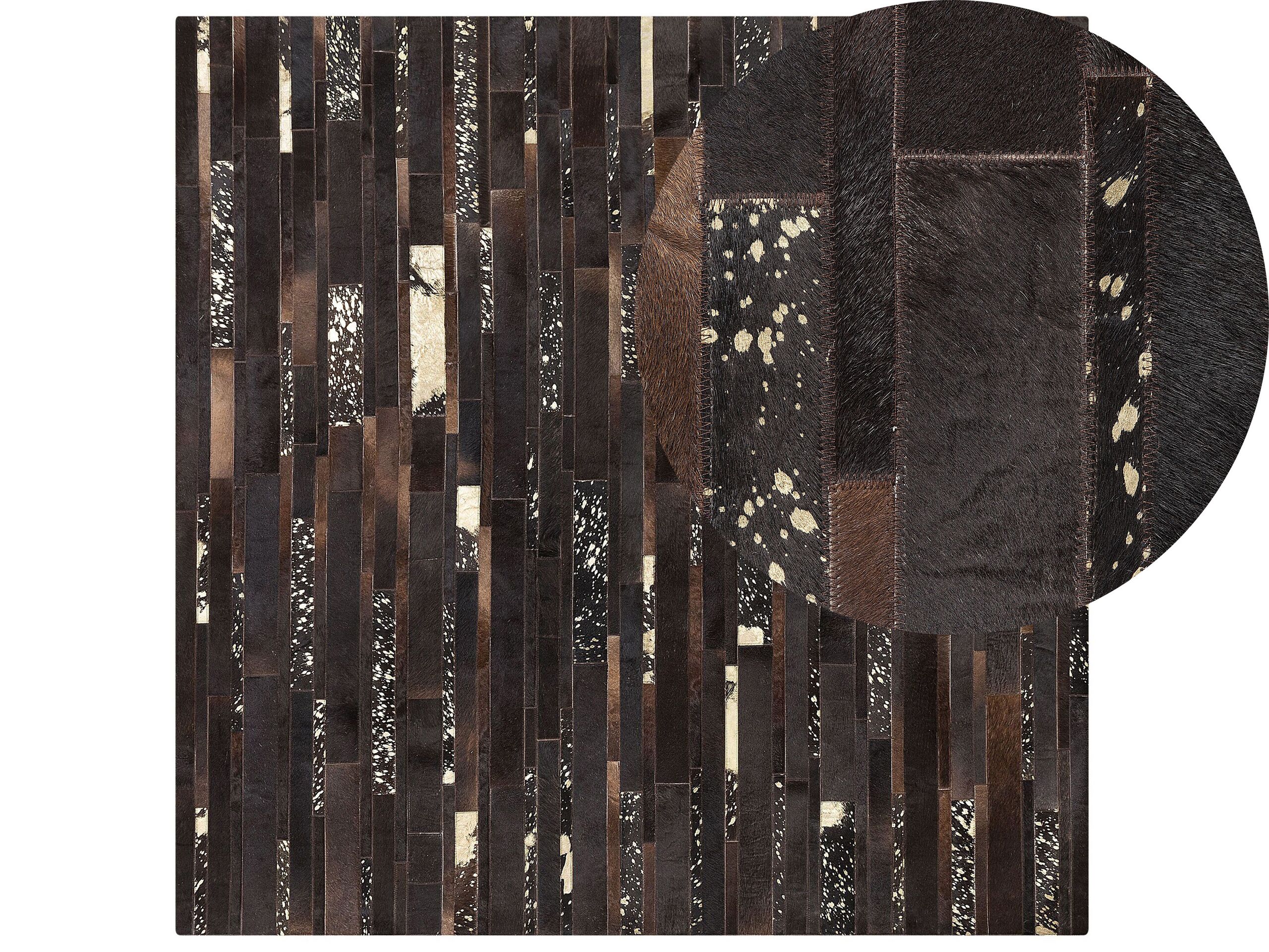 Cowhide Area Rug 200x200cm Brown - Gemini Interiors