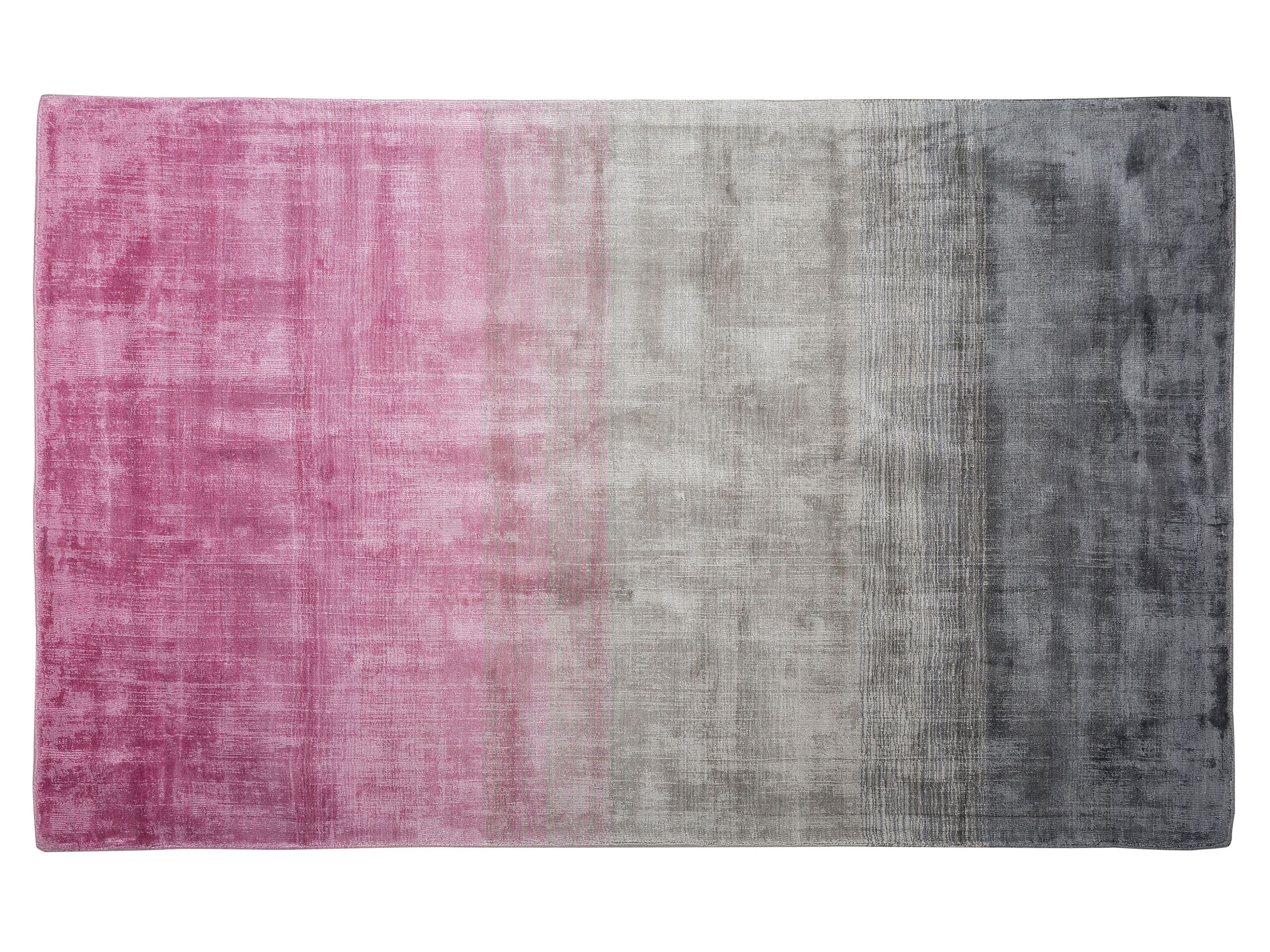 Viscose Rug 140x200cm Grey and Pink - Gemini Interiors