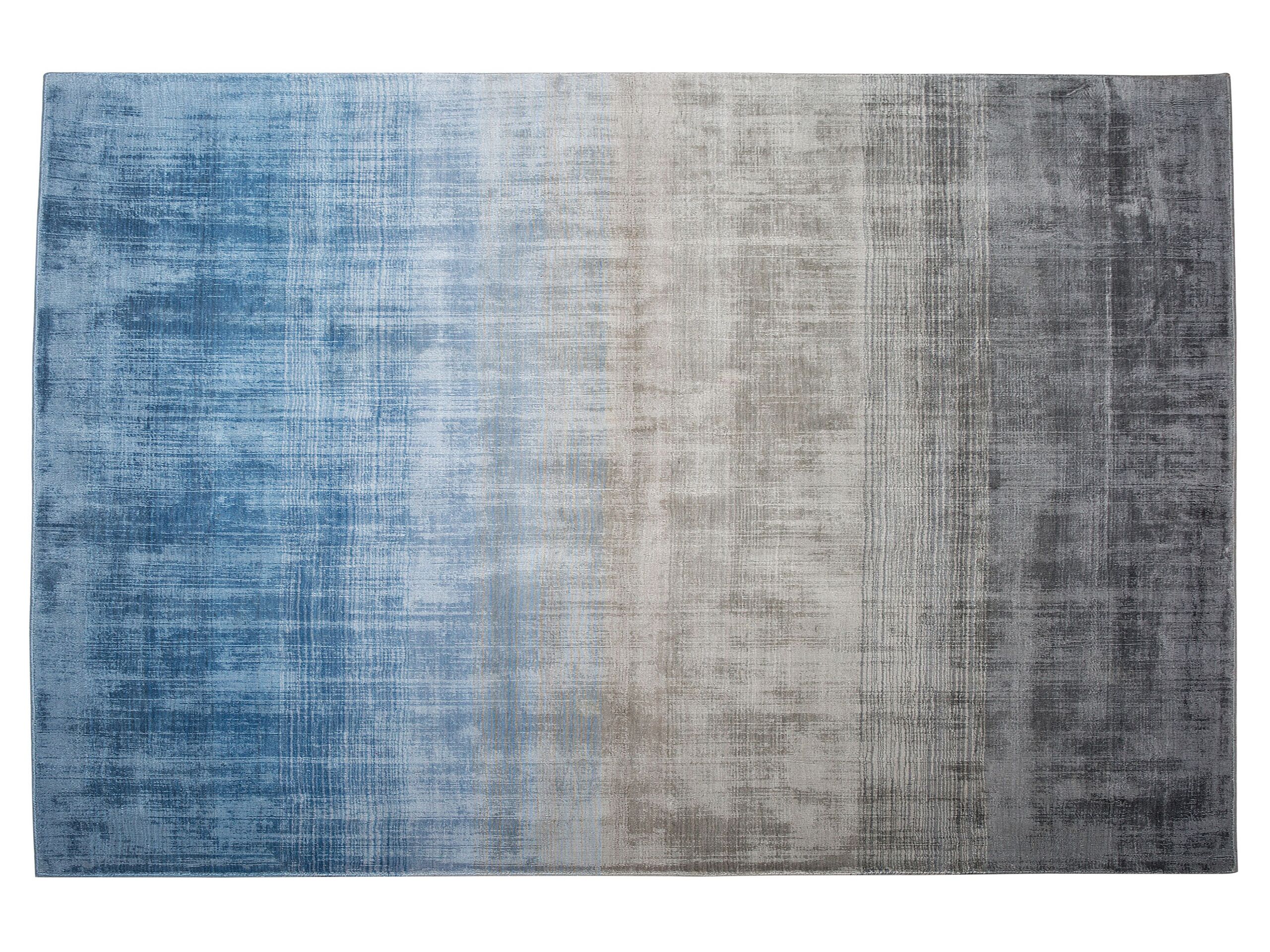 Viscose Rug 140x200cm Grey and Blue - Gemini Interiors