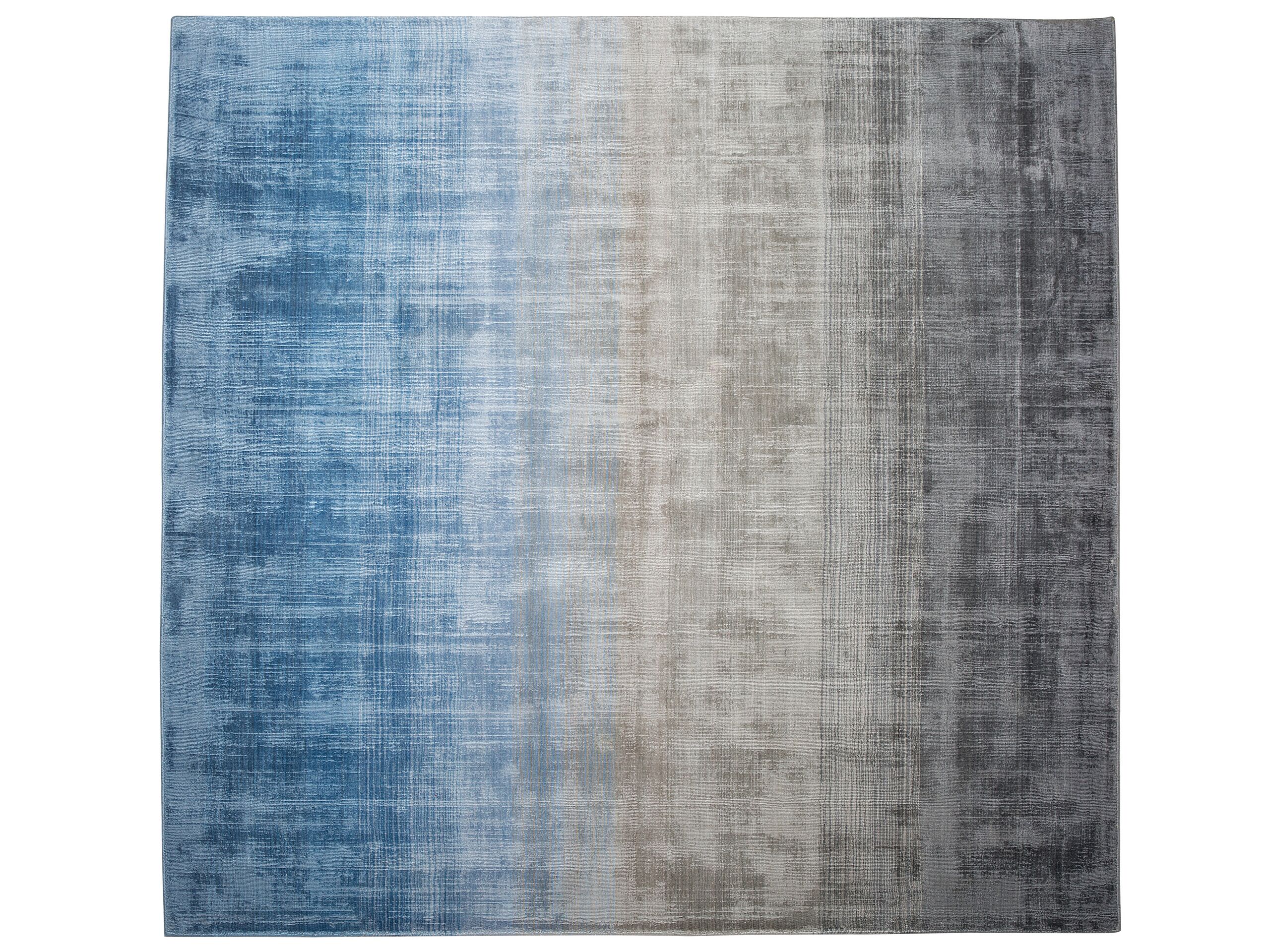 Viscose Rug 200x200cm Grey and Blue - Gemini Interiors