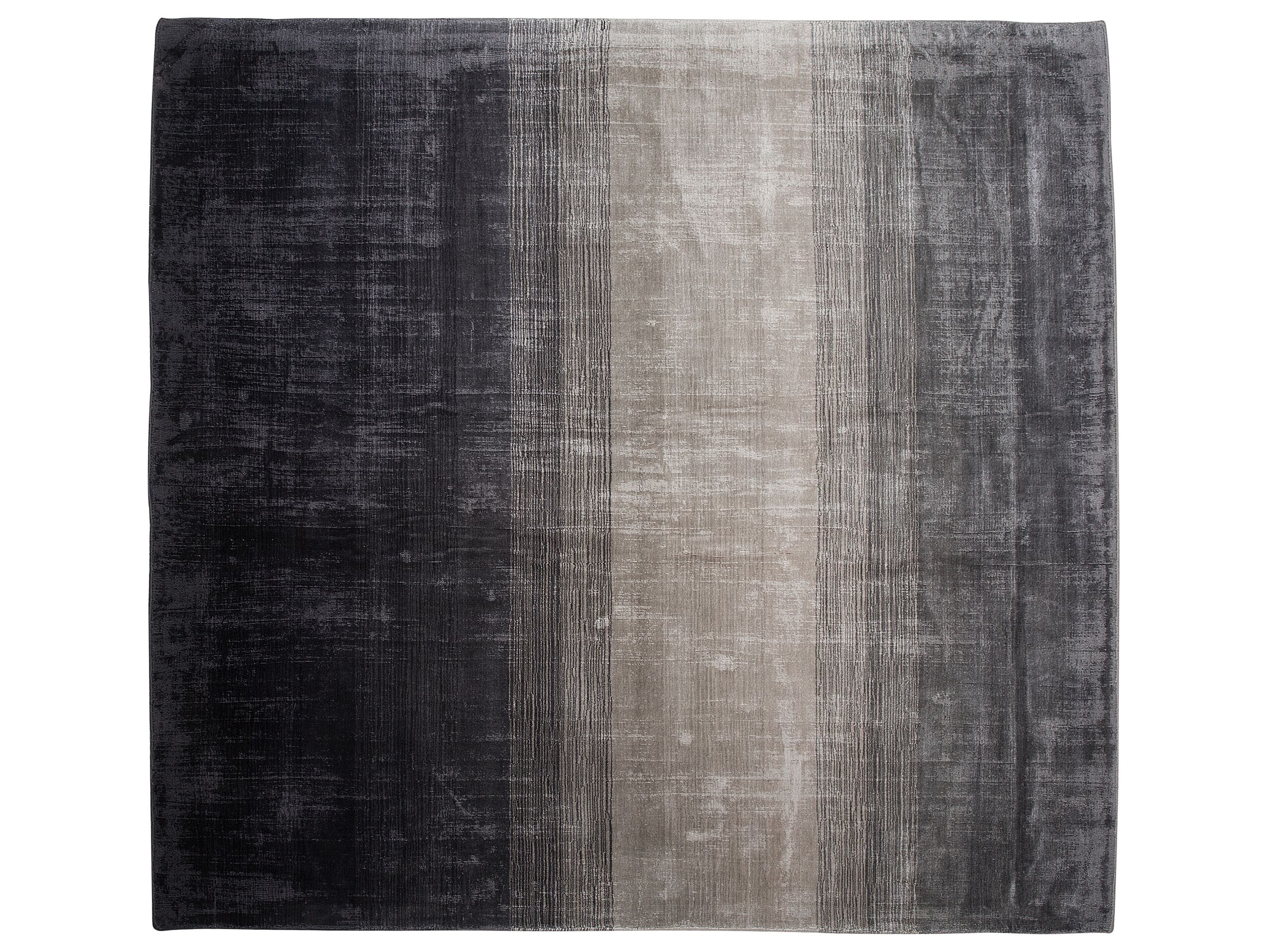 Viscose Rug 200x200cm Grey and Black - Gemini Interiors
