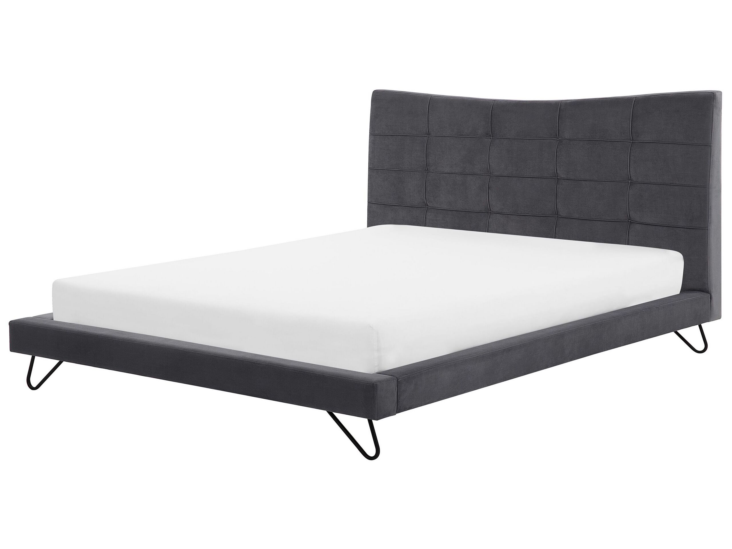 Velvet EU Super King Size Bed Grey LANNION - Gemini Interiors