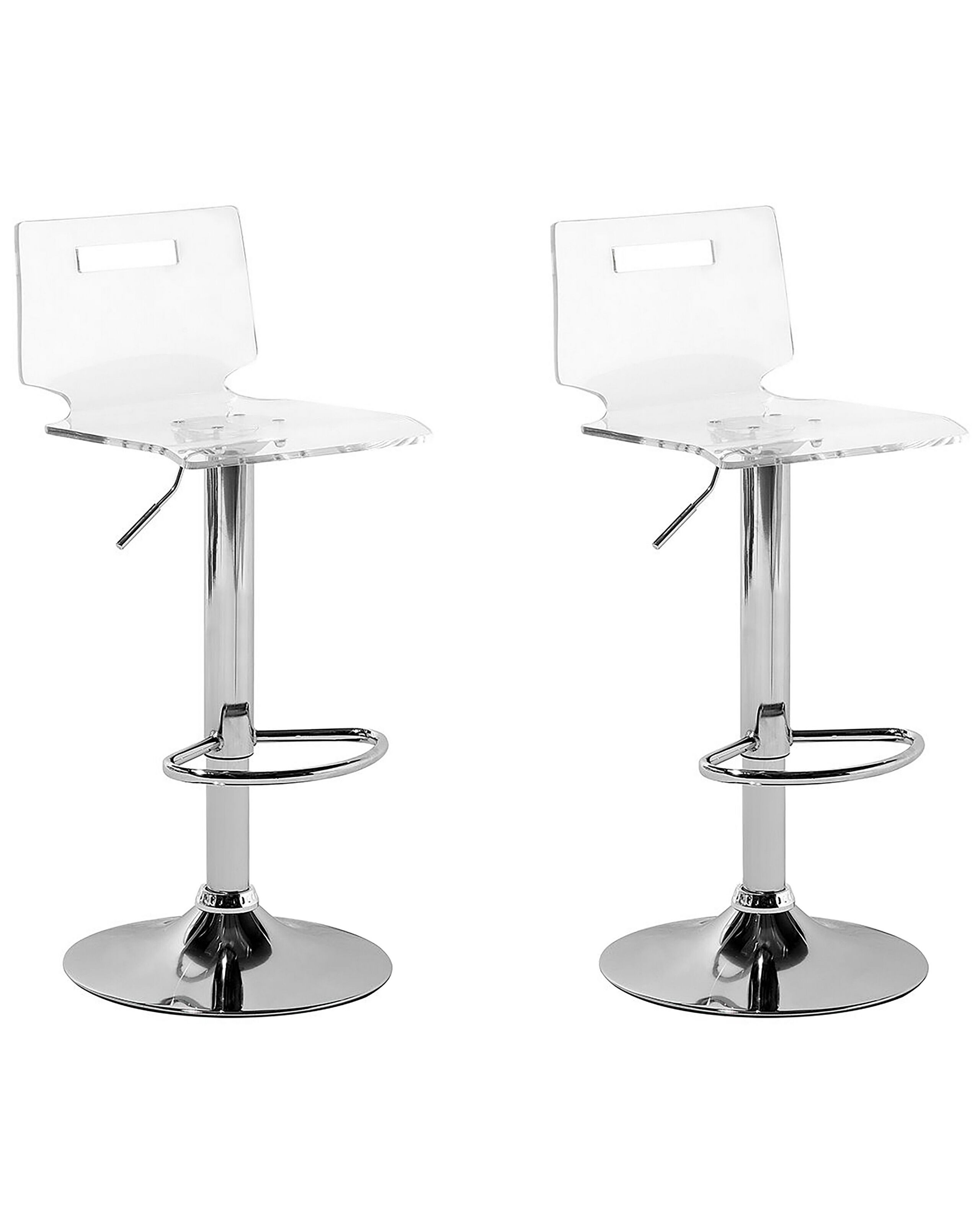 Set of 2 Swivel Bar Stools Transparent MALTA - Gemini Interiors