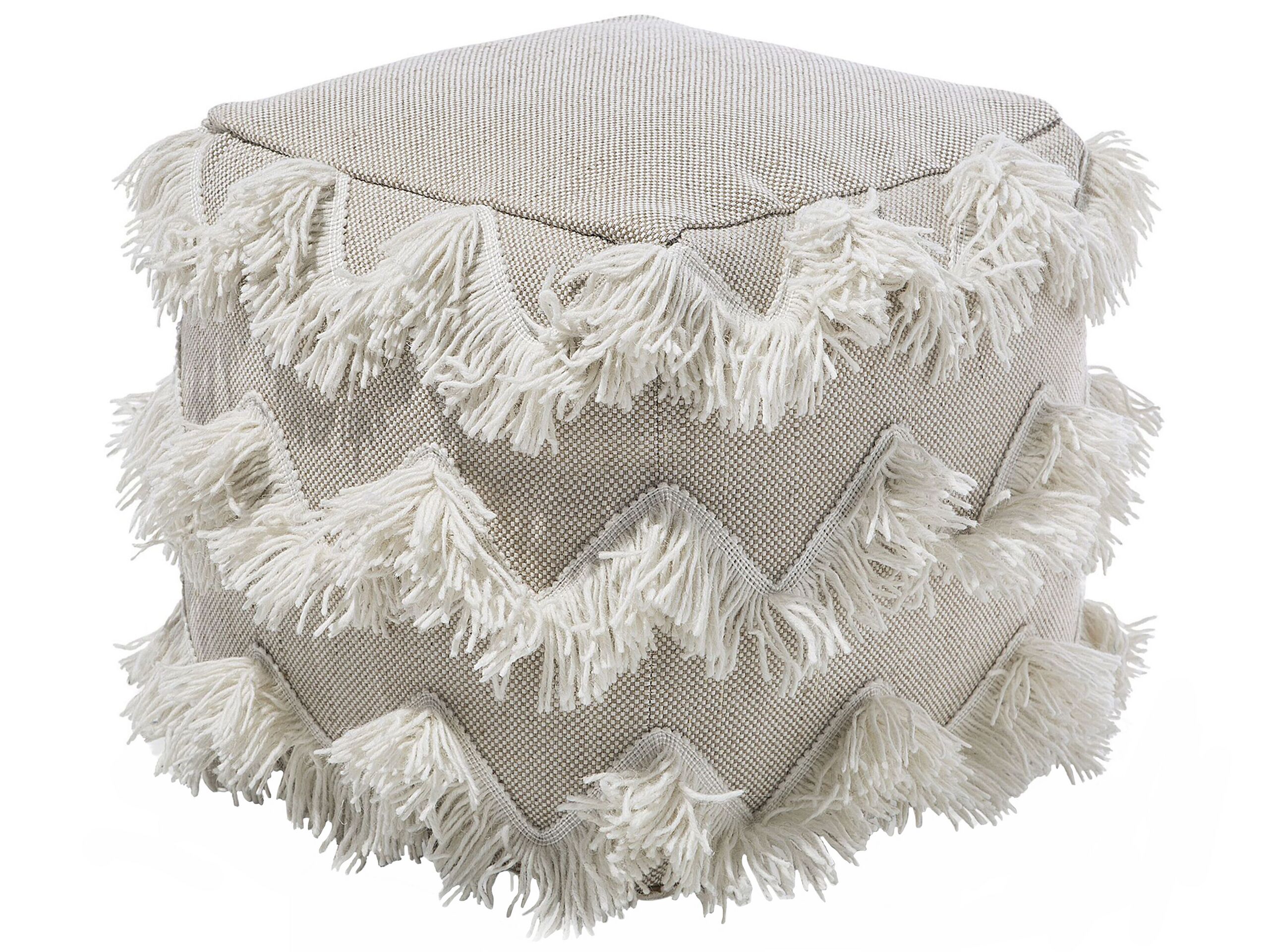 Pouffe Beige NASHIK - Gemini Interiors