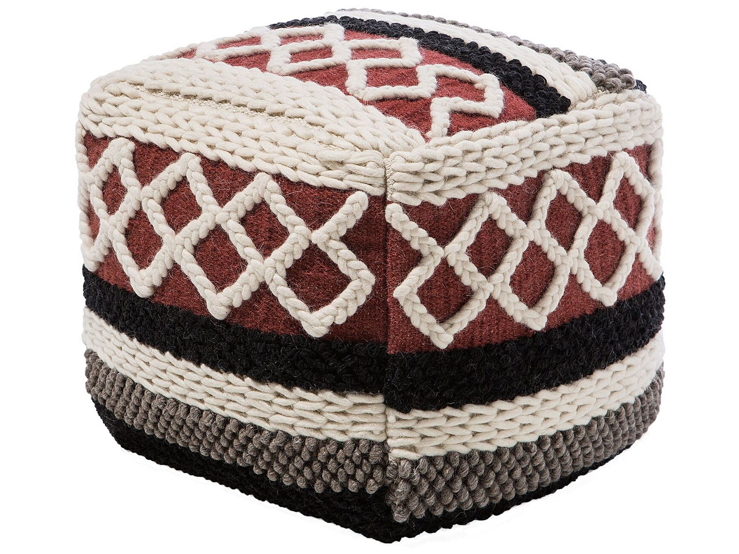 Cotton Pouffe Multicolour SAGAR - Gemini Interiors