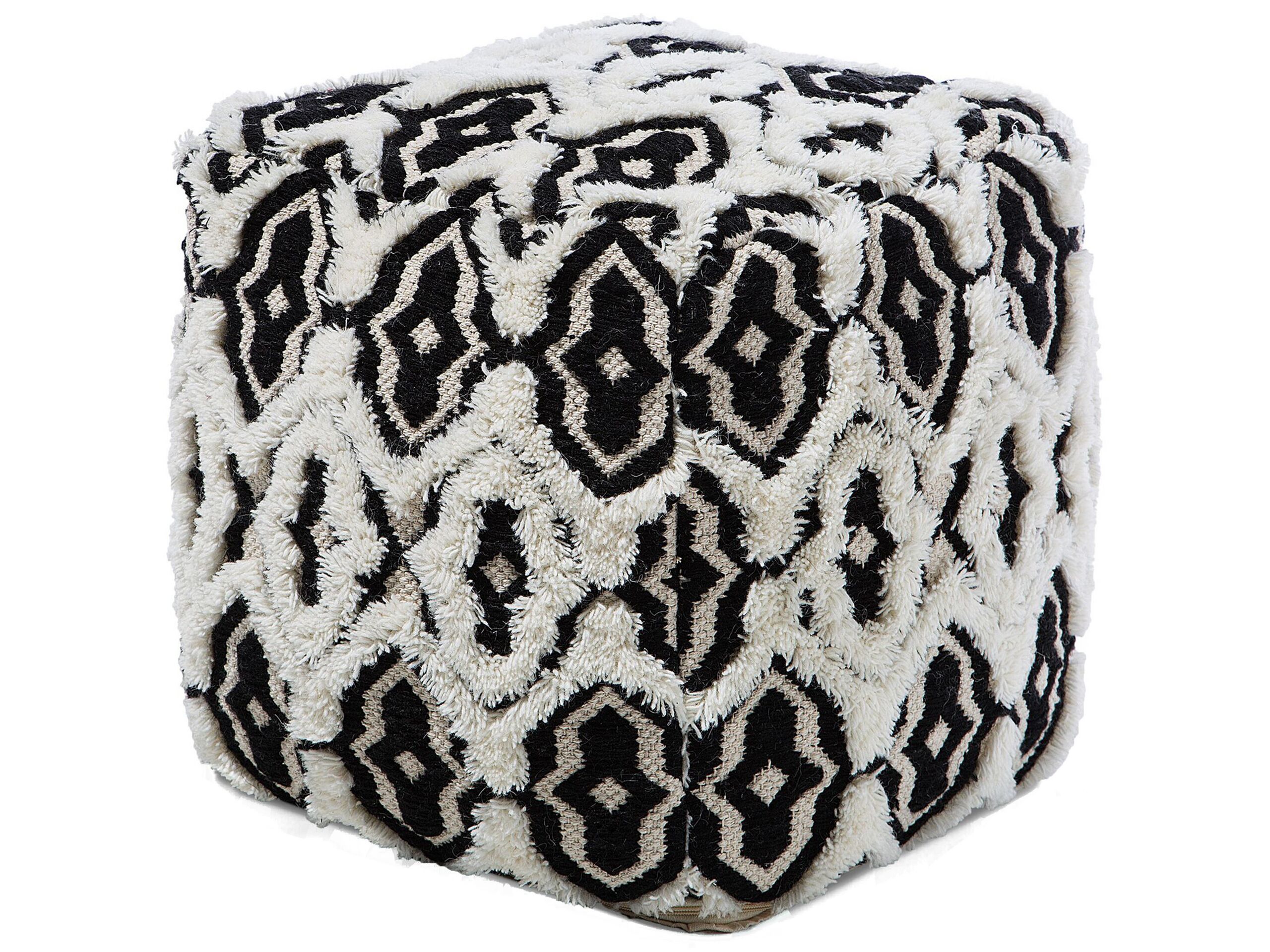 Pouffe Black and White ORAI - Gemini Interiors