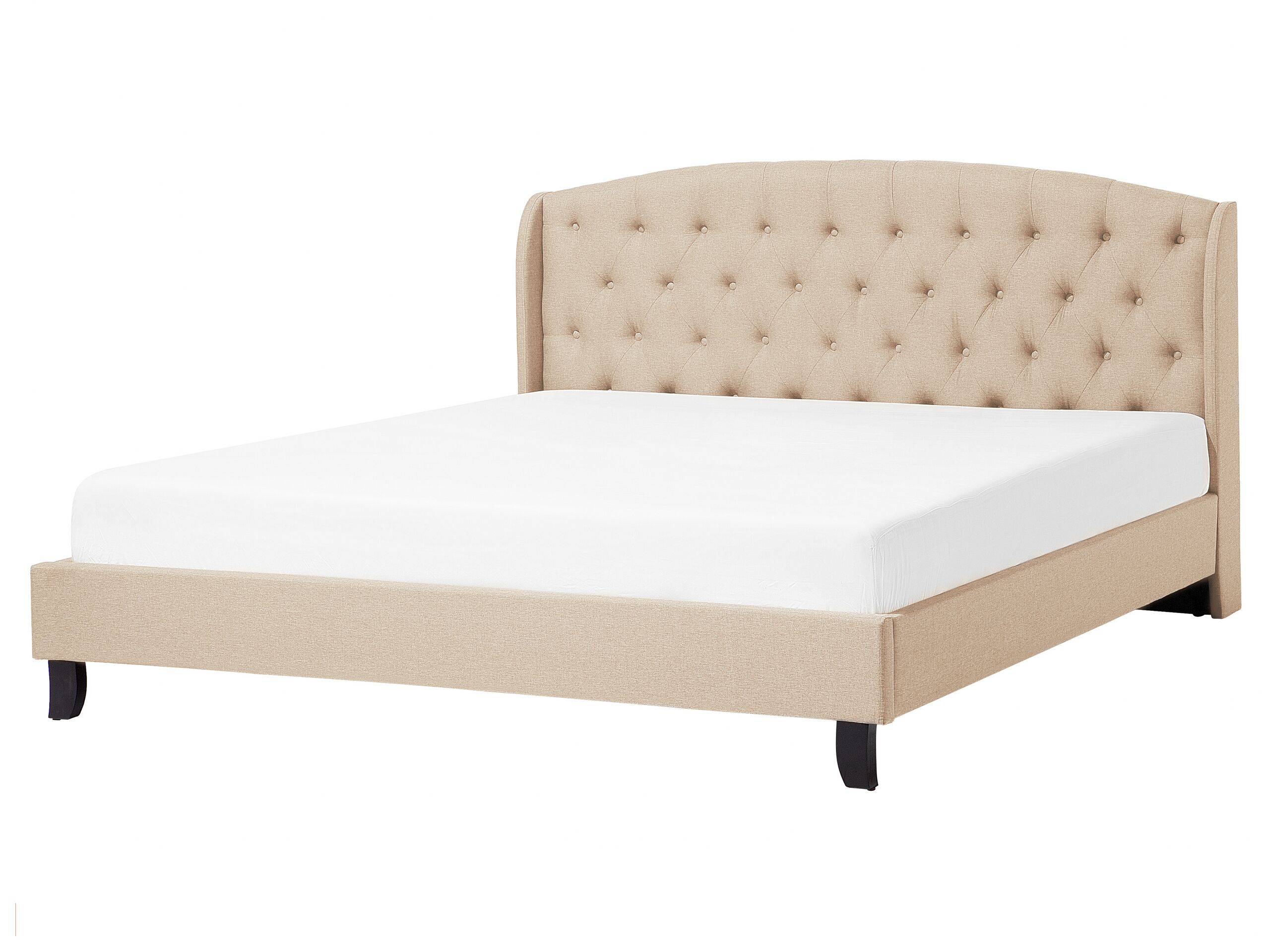 Fabric EU King Size Bed Beige BORDEAUX - Gemini Interiors