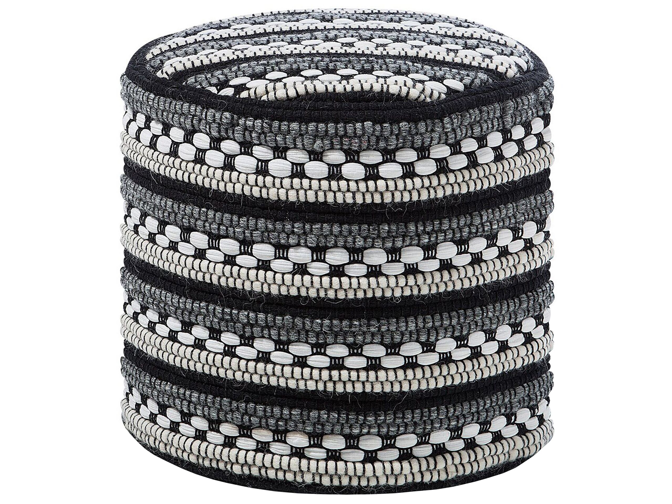 Pouffe Black and White GUNTUR - Gemini Interiors