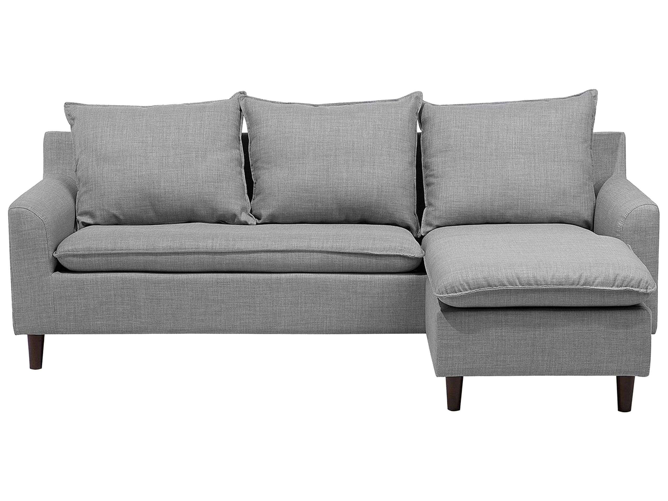 Reversible Fabric Corner Sofa Light Grey ELVENES - Gemini Interiors