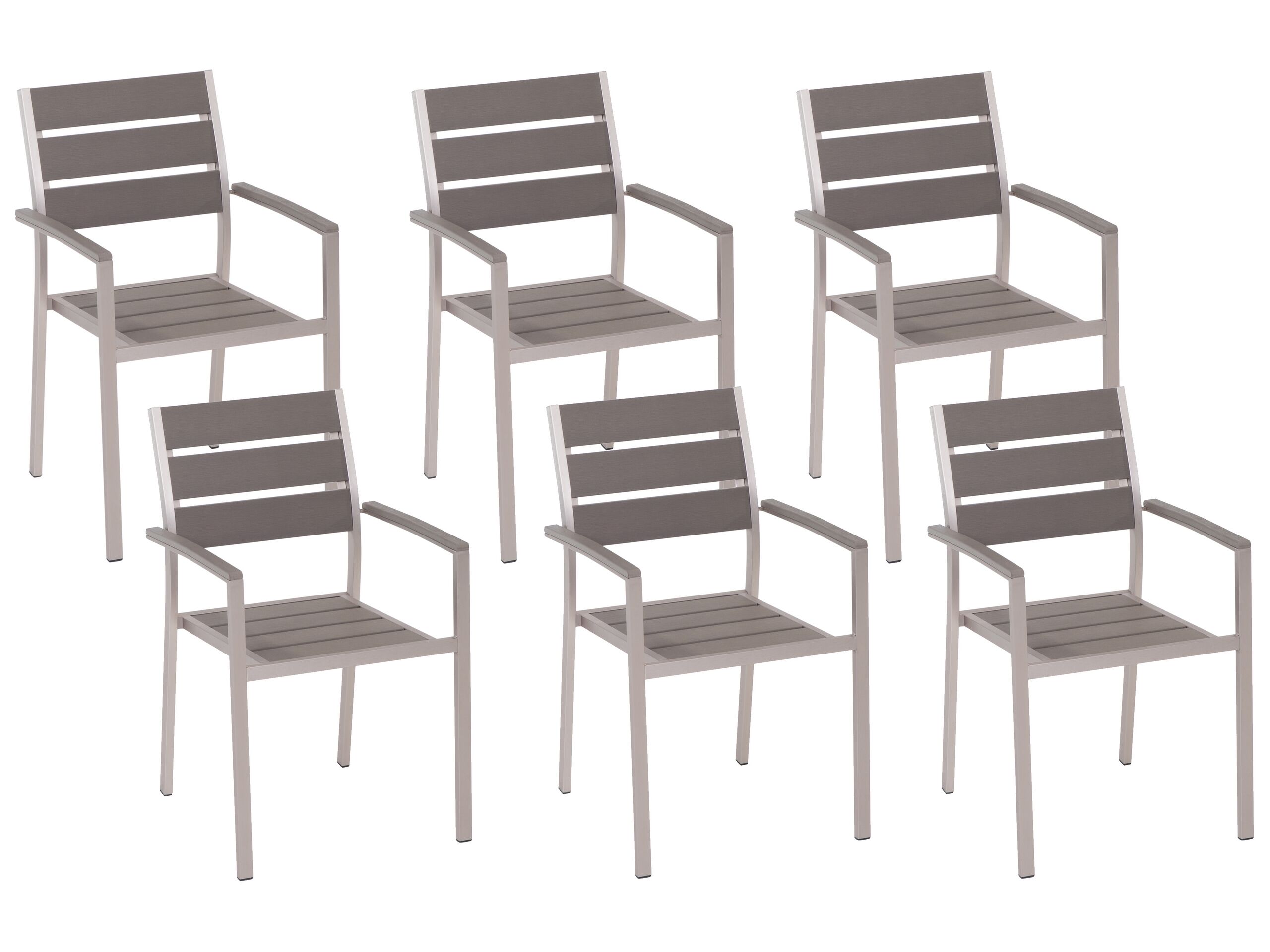 Set of 6 Garden Dining Chairs Grey VERNIO - Gemini Interiors