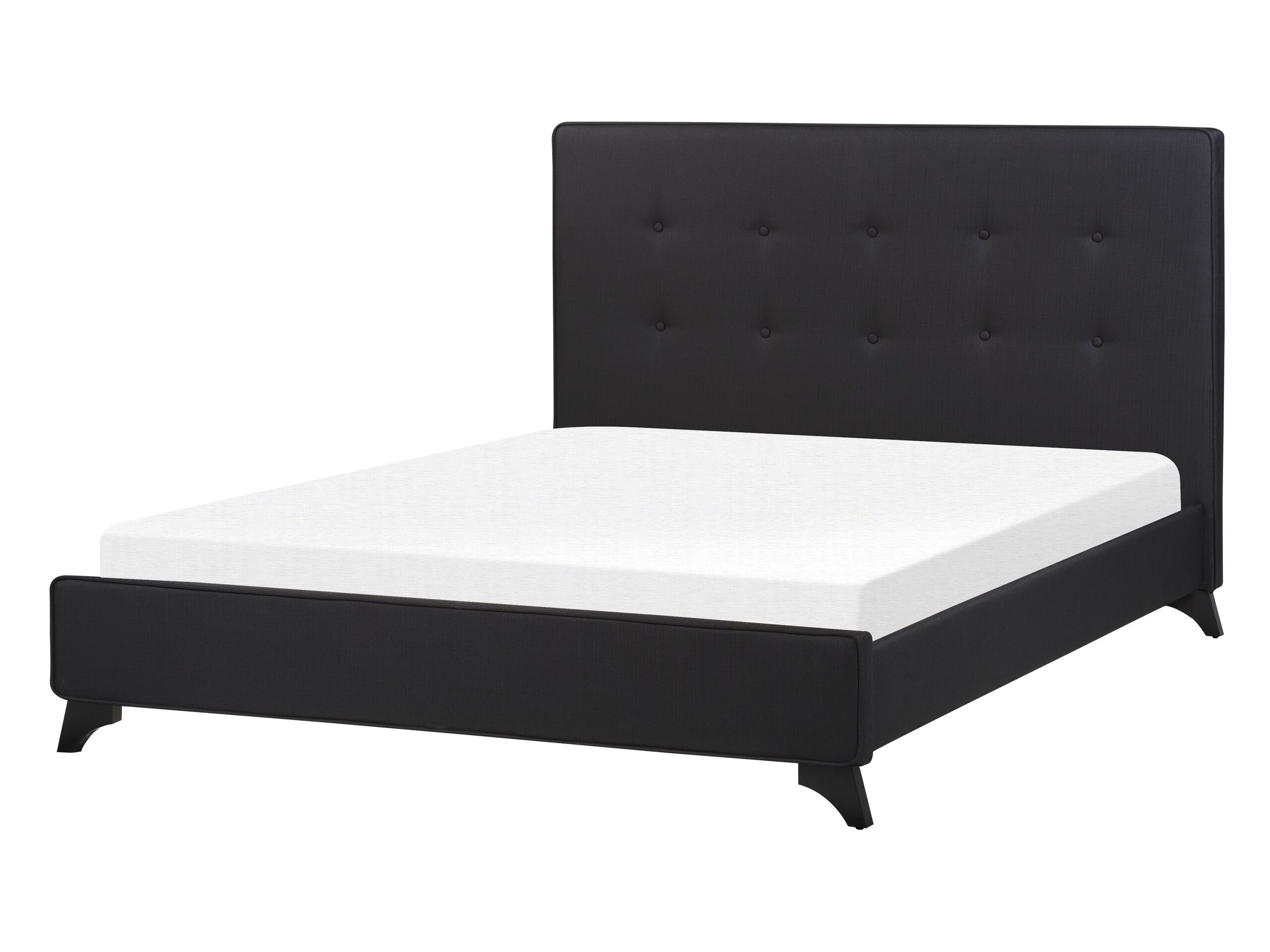 Fabric EU Double Size Bed Black AMBASSADOR - Gemini Interiors
