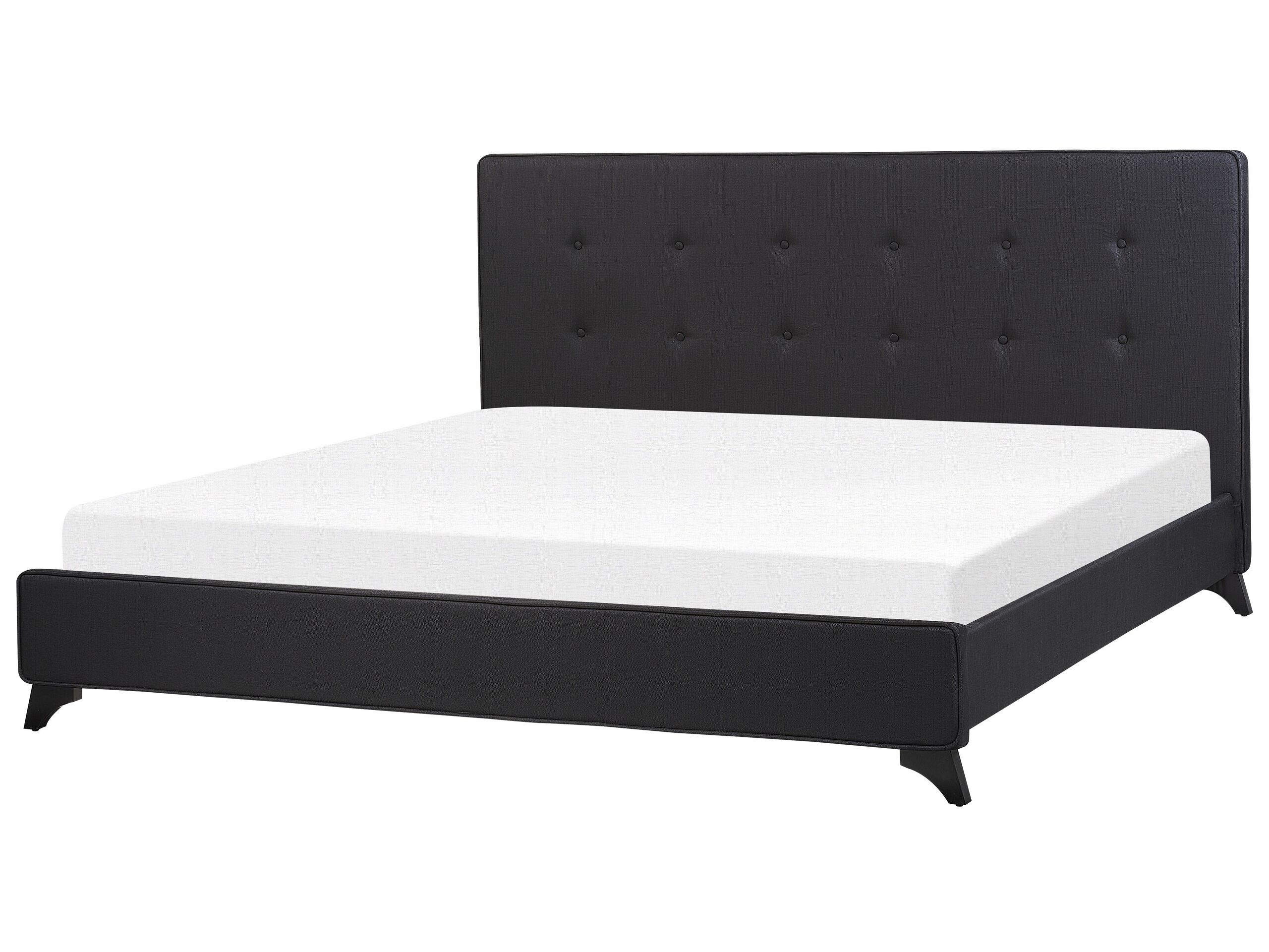 Fabric EU Super King Bed Black AMBASSADOR - Gemini Interiors