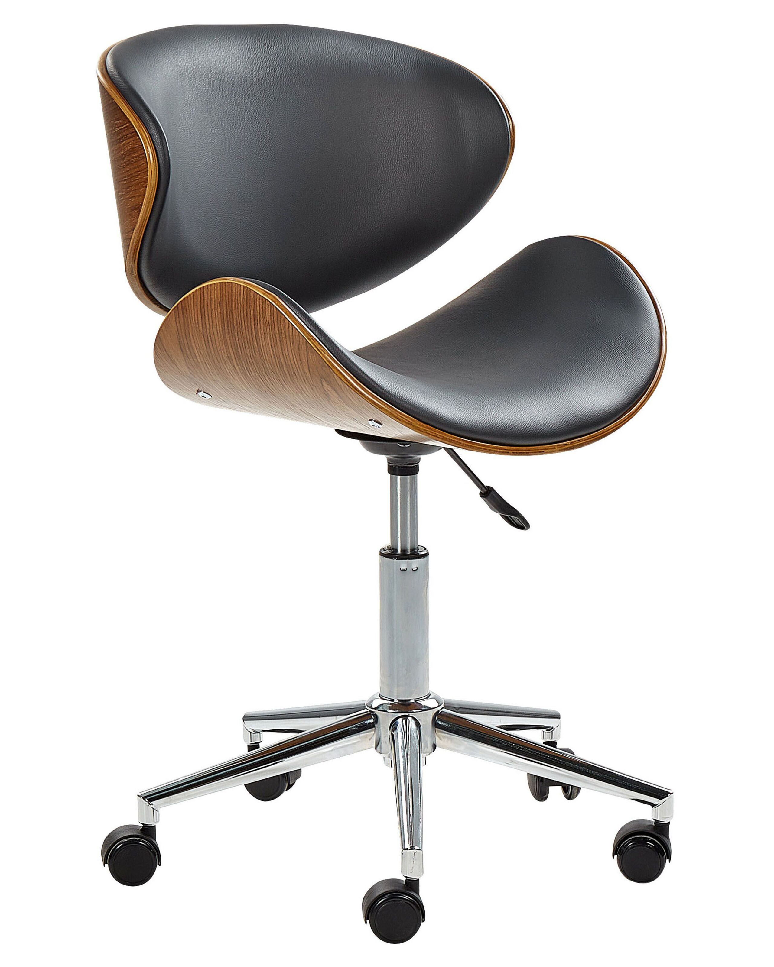 Armless Desk Chair Black ROTTERDAM - Gemini Interiors