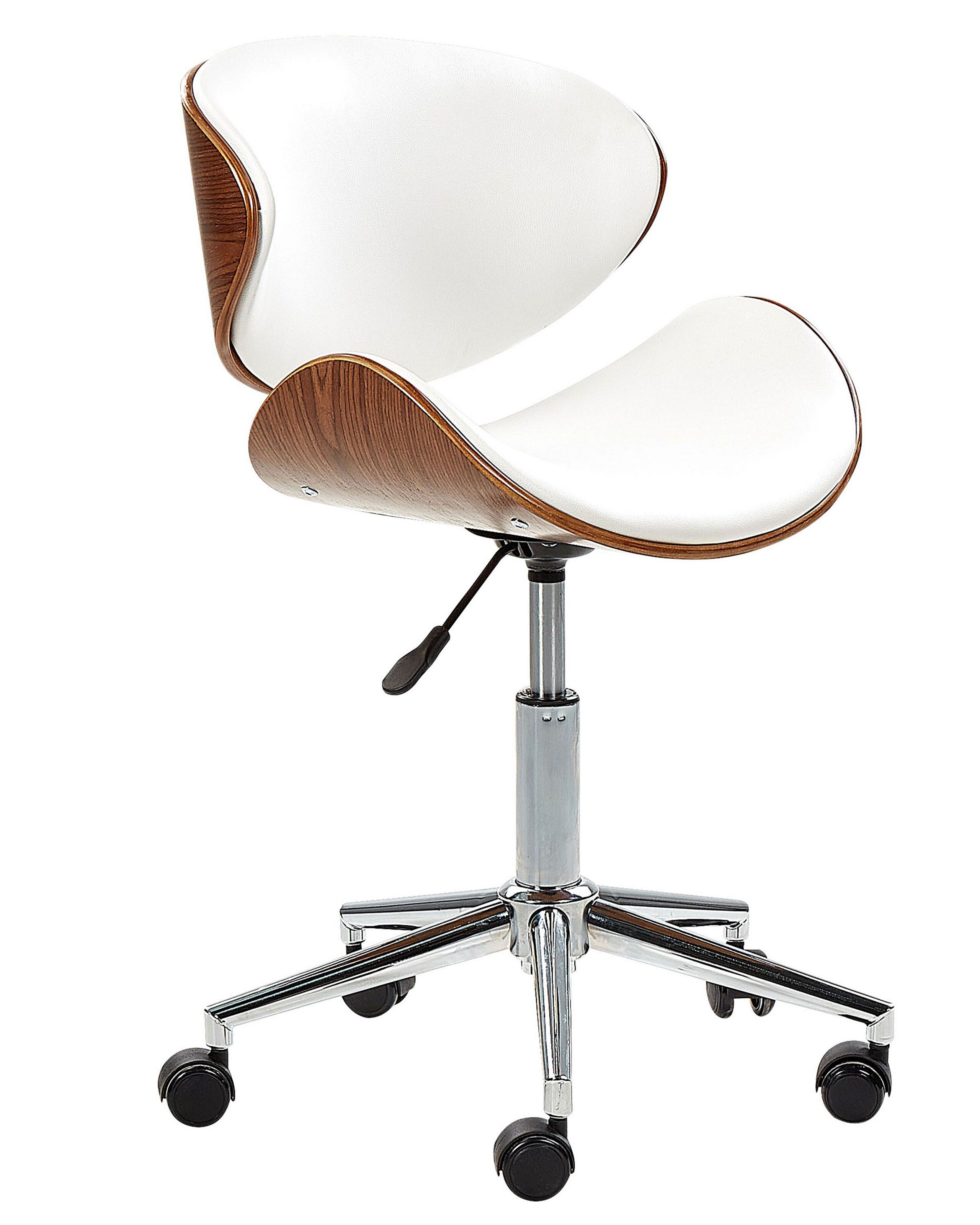 Armless Desk Chair White ROTTERDAM - Gemini Interiors