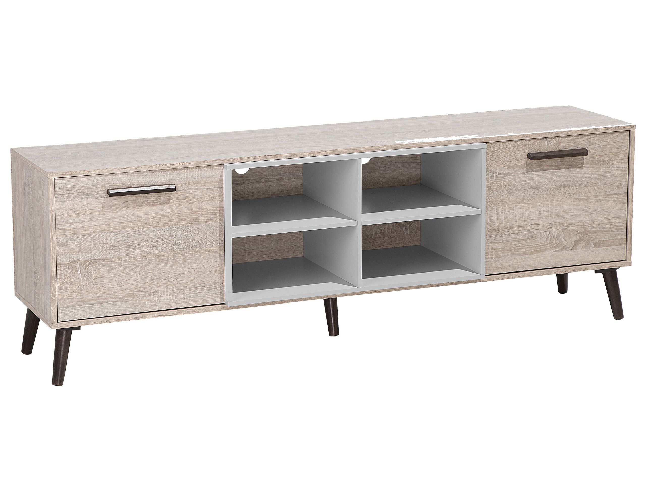 TV Stand Light Wood with Grey ALLOA - Gemini Interiors