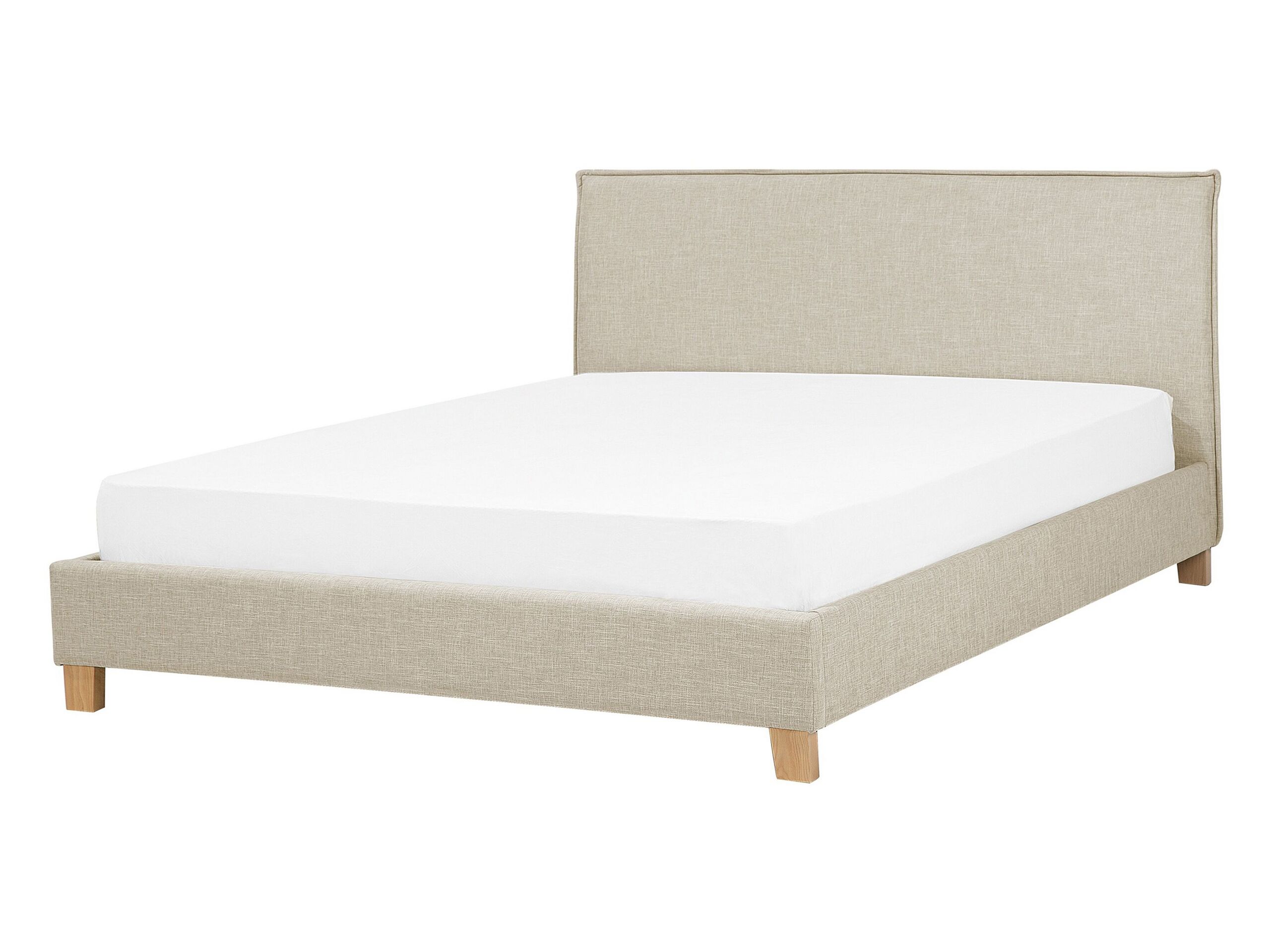 Fabric EU Double Size Bed Beige SENNEZ - Gemini Interiors
