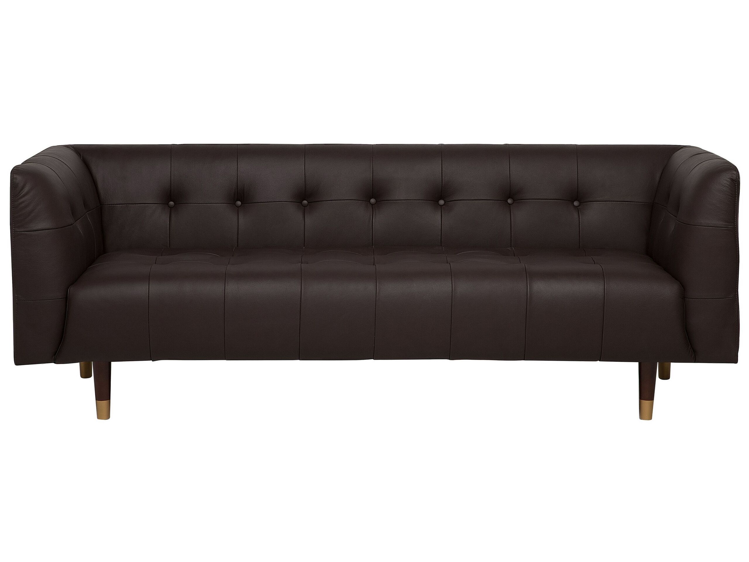 3 Seater Leather Sofa Brown BYSKE - Gemini Interiors