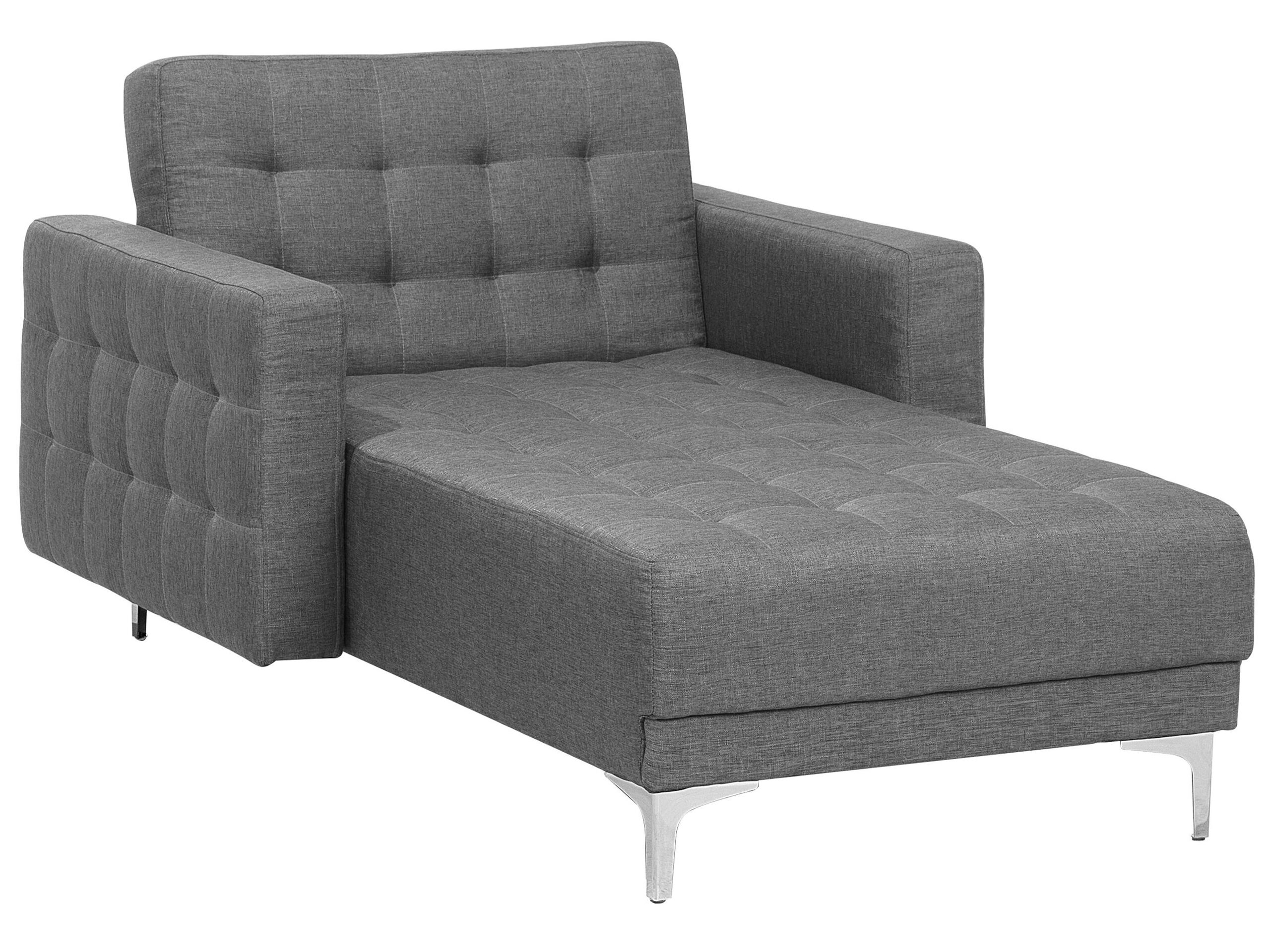 Fabric Chaise Lounge Grey ABERDEEN - Gemini Interiors
