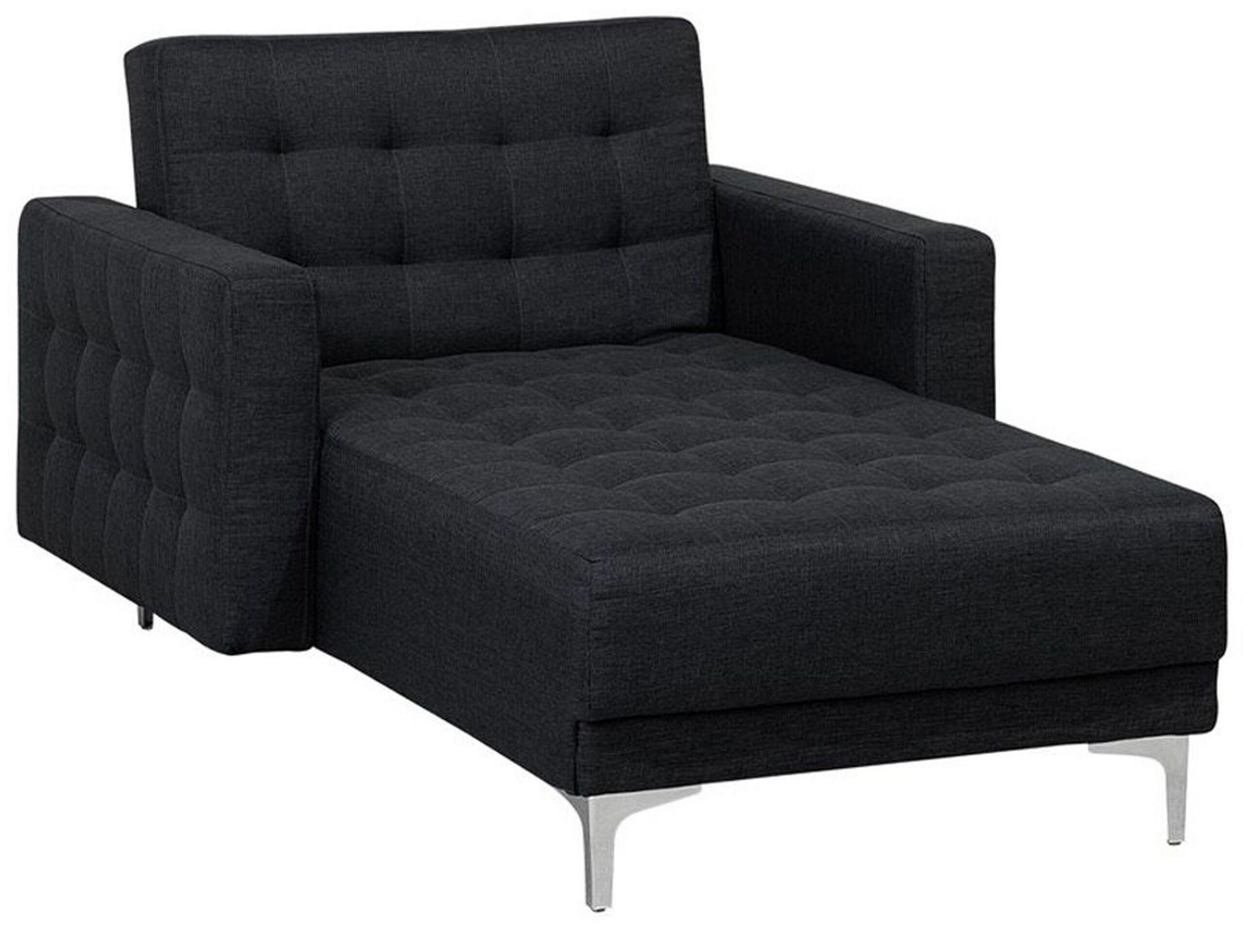 Fabric Chaise Lounge Graphite Grey ABERDEEN - Gemini Interiors