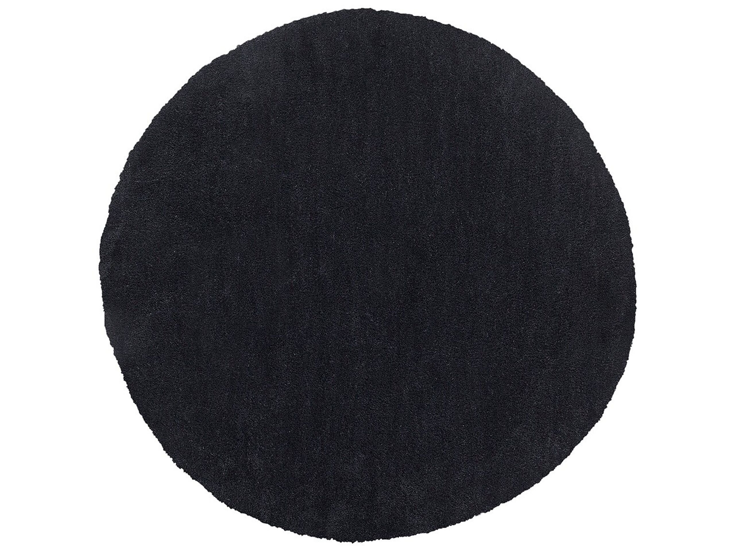 Shaggy Round Area Rug 140cm Black - Gemini Interiors