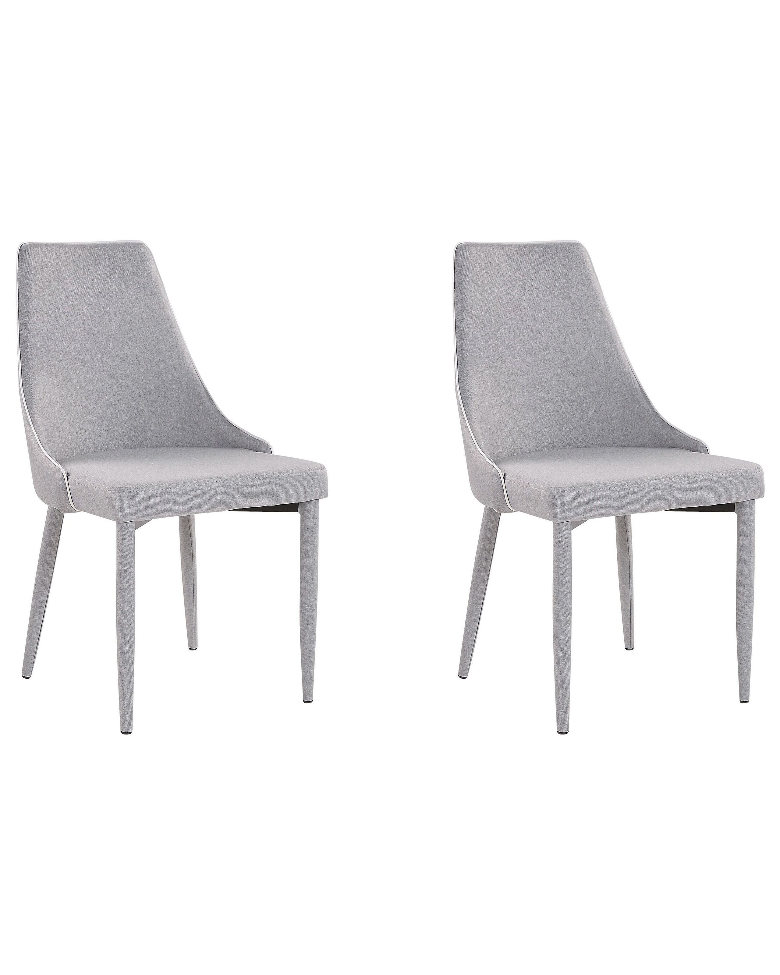 Set of 2 Fabric Dining Chairs Grey CAMINO - Gemini Interiors