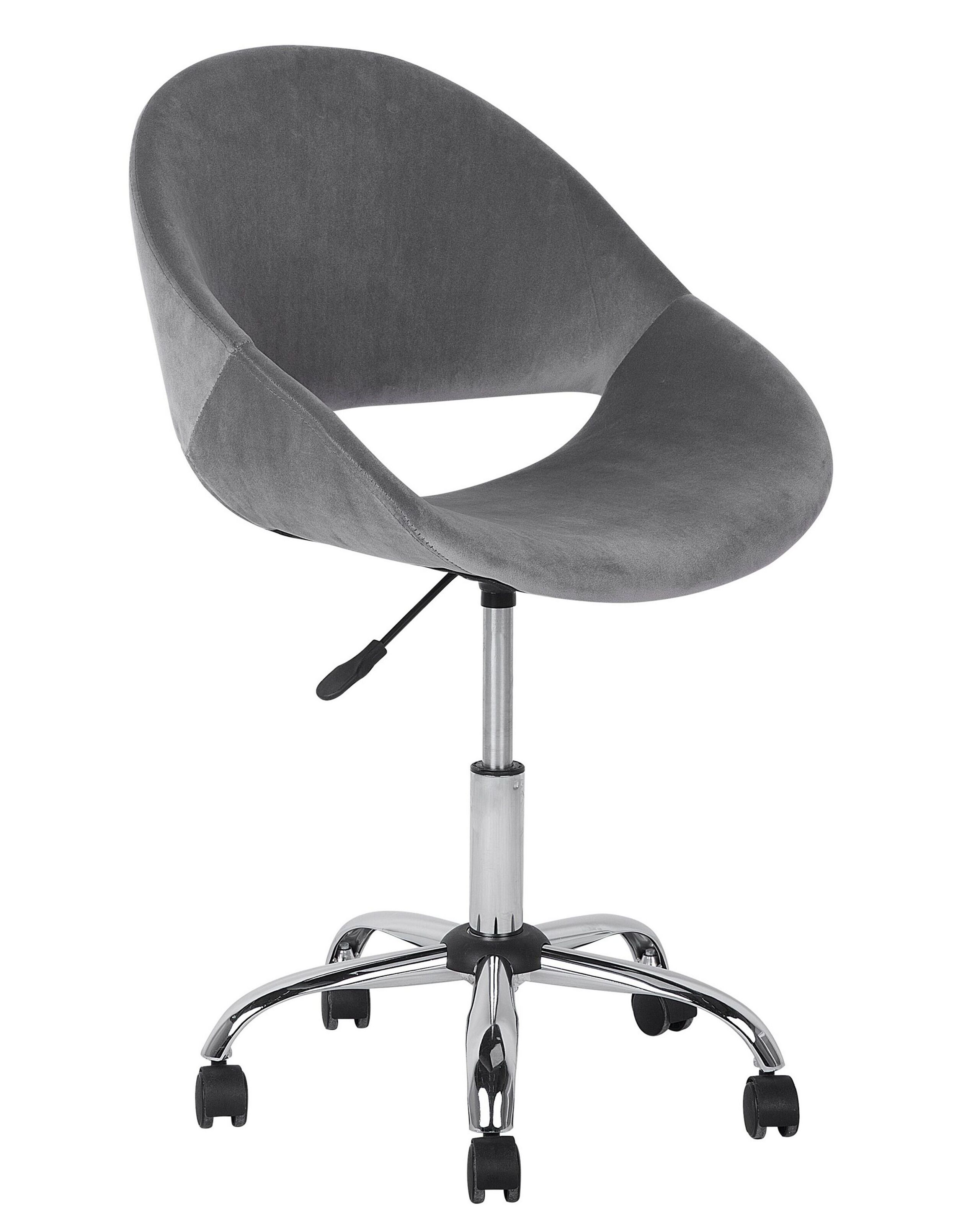 Velvet Armless Desk Chair Grey SELMA - Gemini Interiors