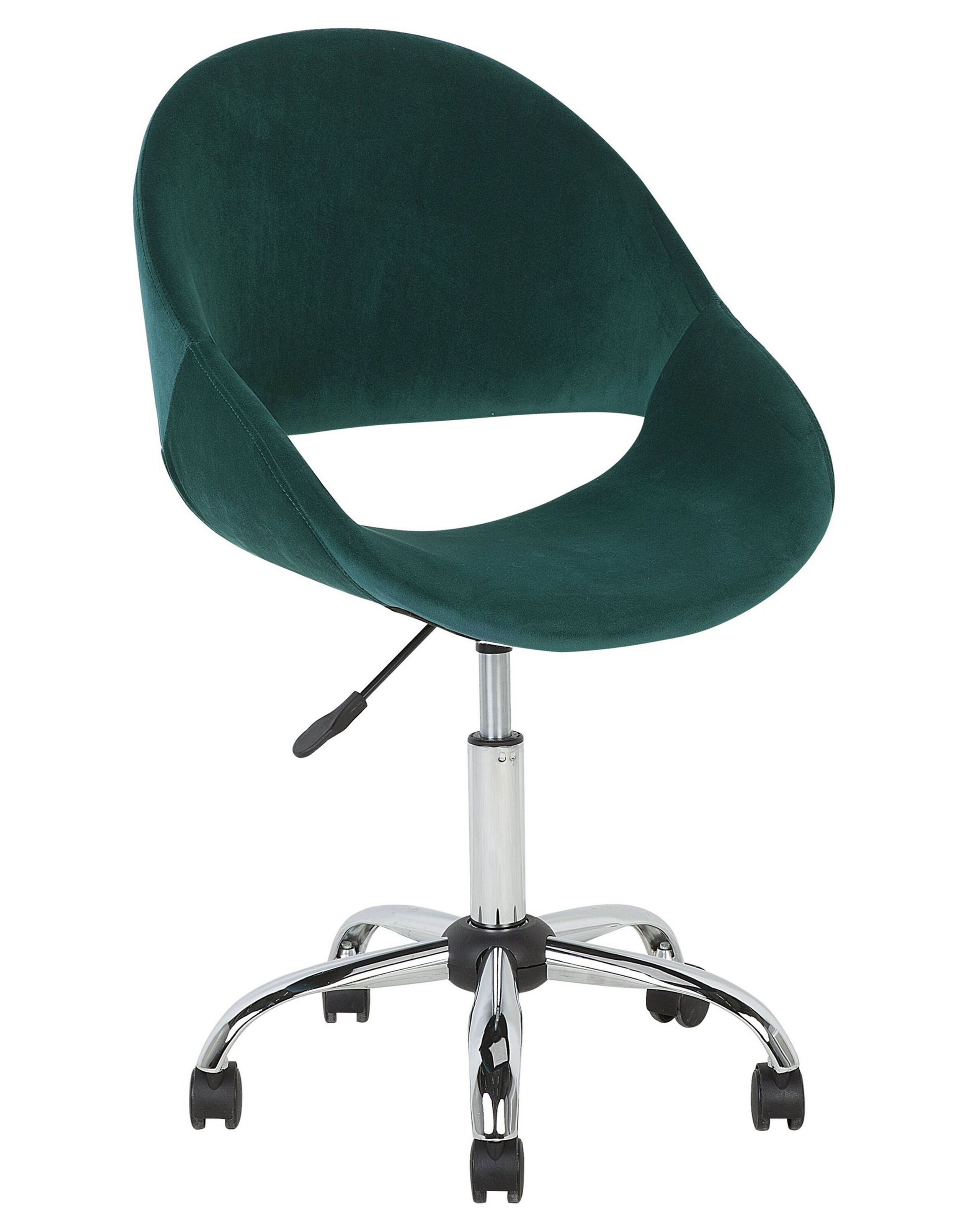 Velvet Armless Desk Chair Green SELMA - Gemini Interiors