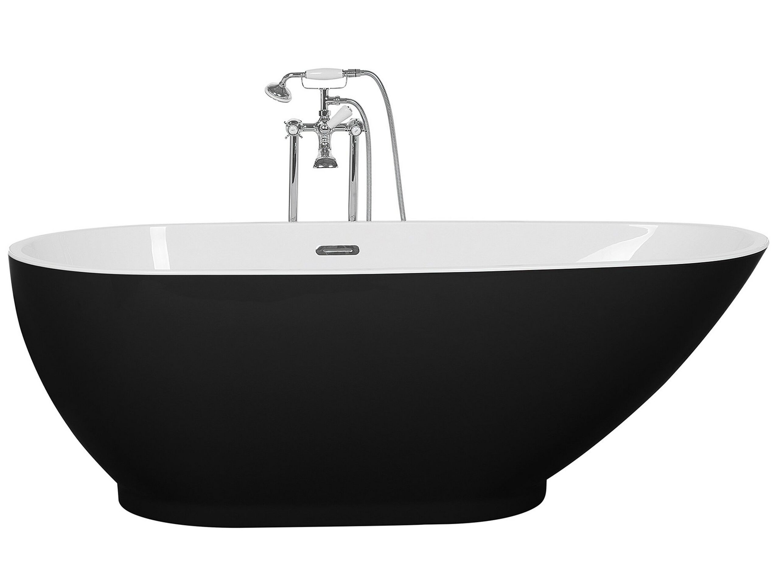 Freestanding Bath 1730 x 820 mm Black and White GUIANA - Gemini Interiors
