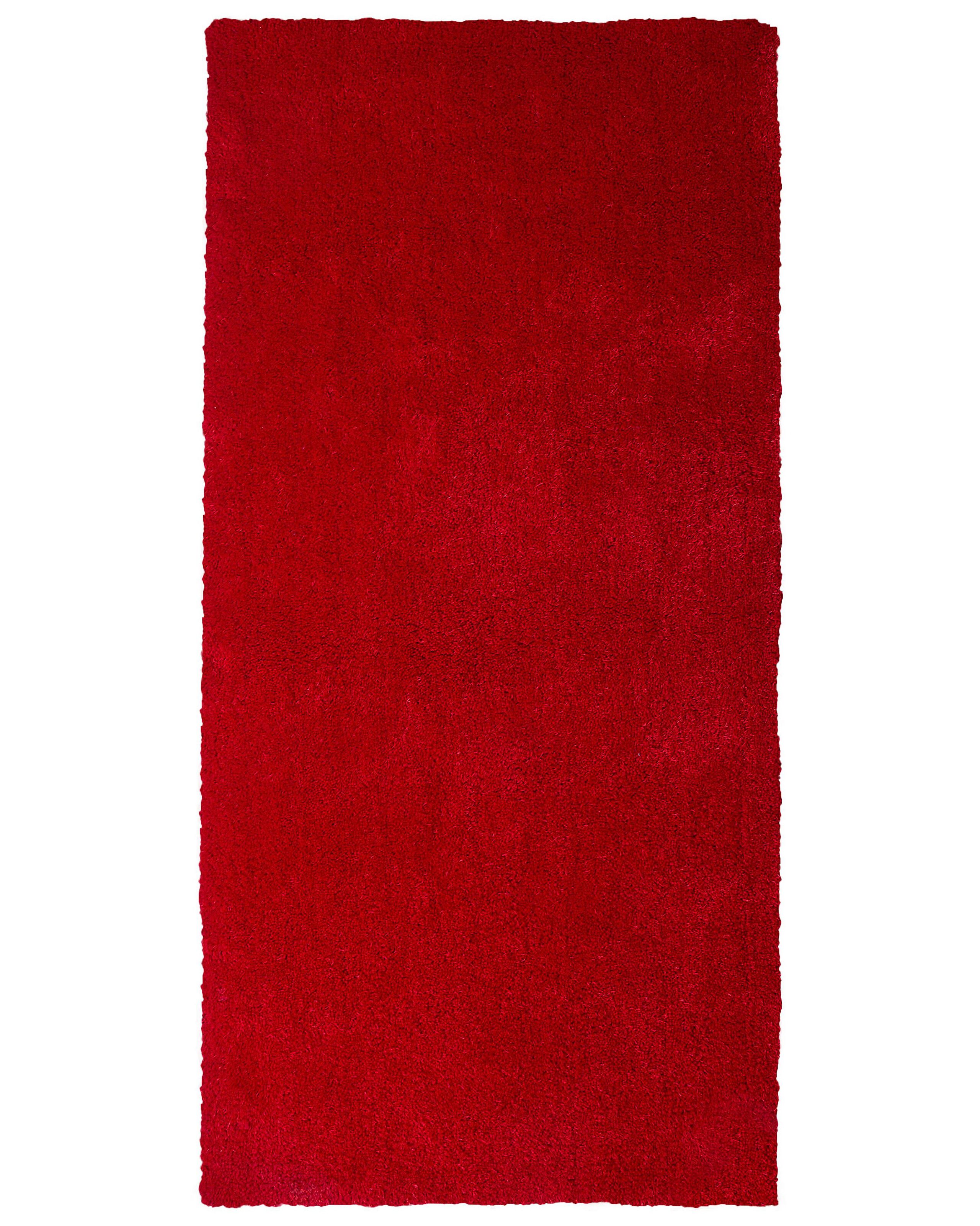 Shaggy Area Rug 80x150cm Red - Gemini Interiors