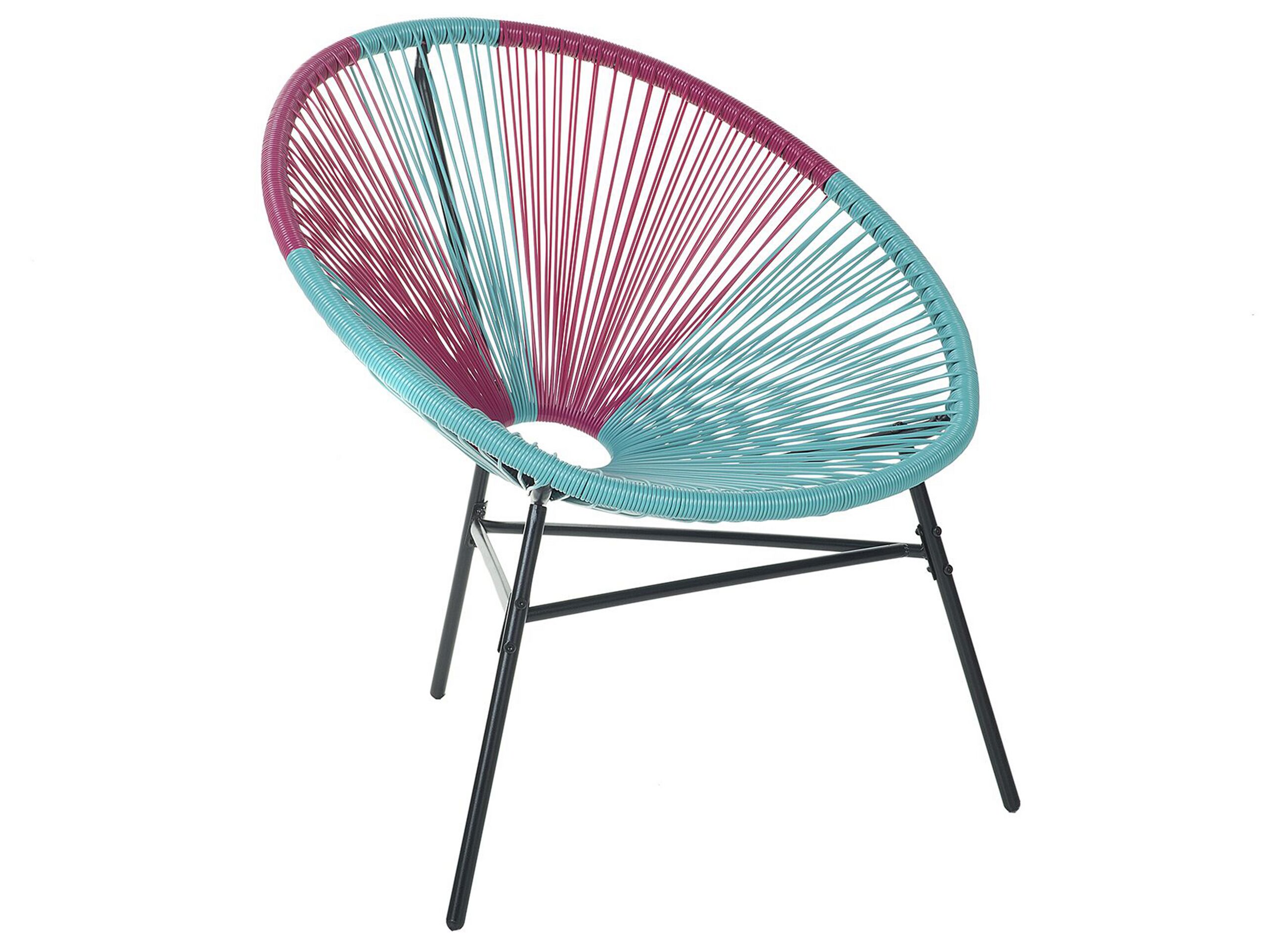 PE Rattan Accent Chair Blue and Pink ACAPULCO - Gemini Interiors