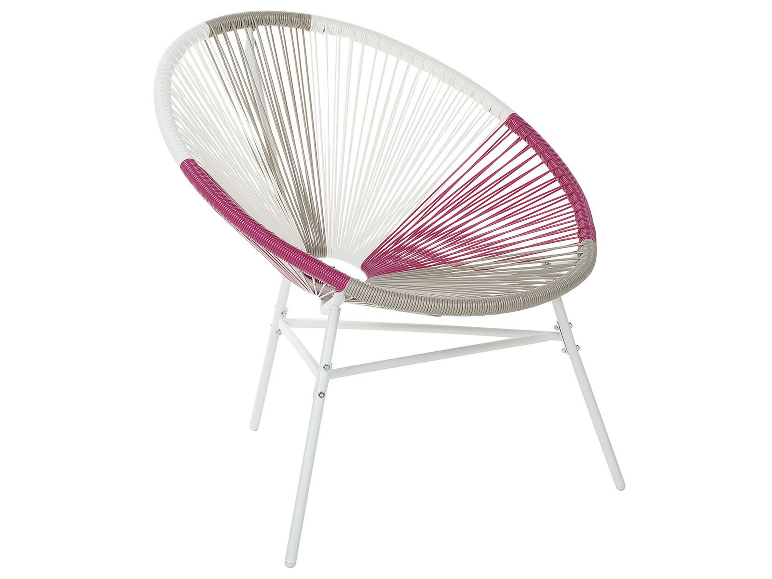 PE Rattan Accent Chair Multicolour Pink ACAPULCO - Gemini Interiors
