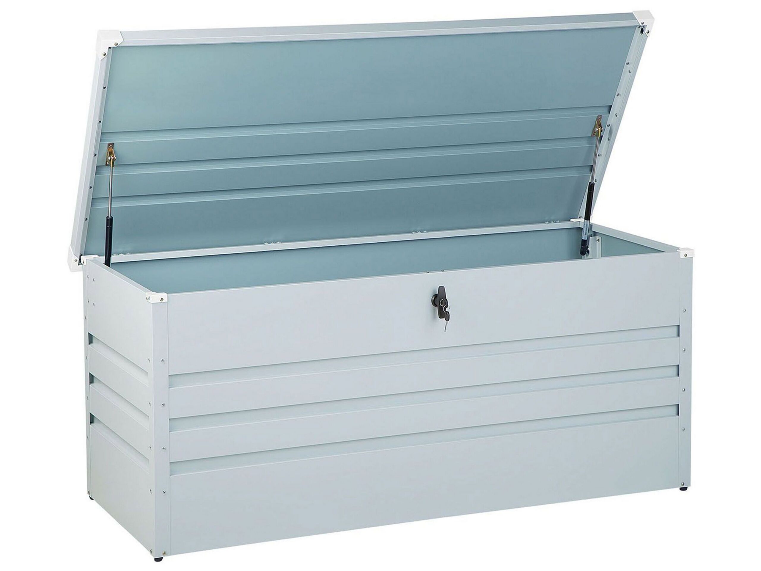 Garden Storage Box 132 x 62 cm Light Grey CEBROSA - Gemini Interiors