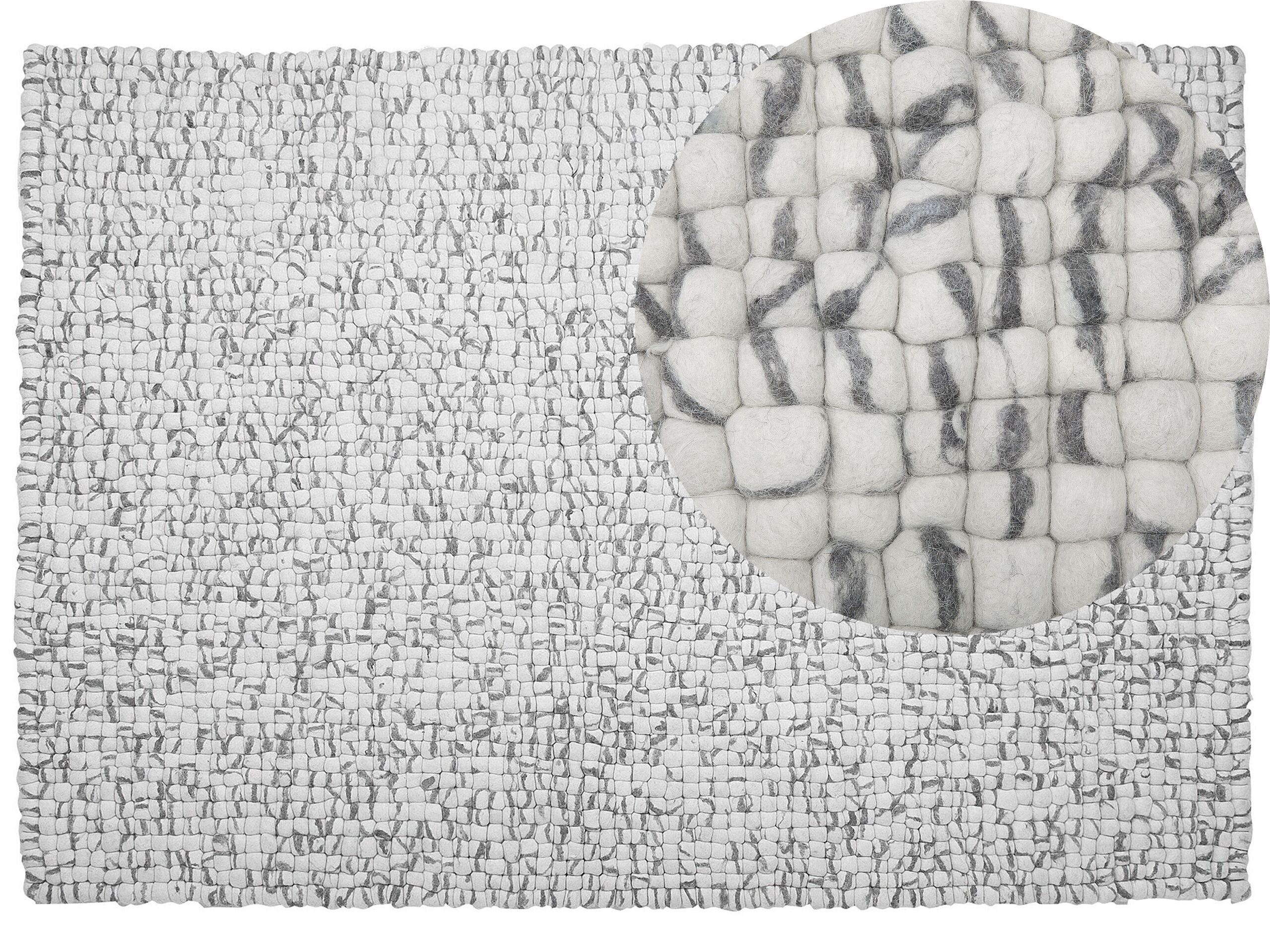 Felt Ball Rug 160x230cm Light Grey - Gemini Interiors